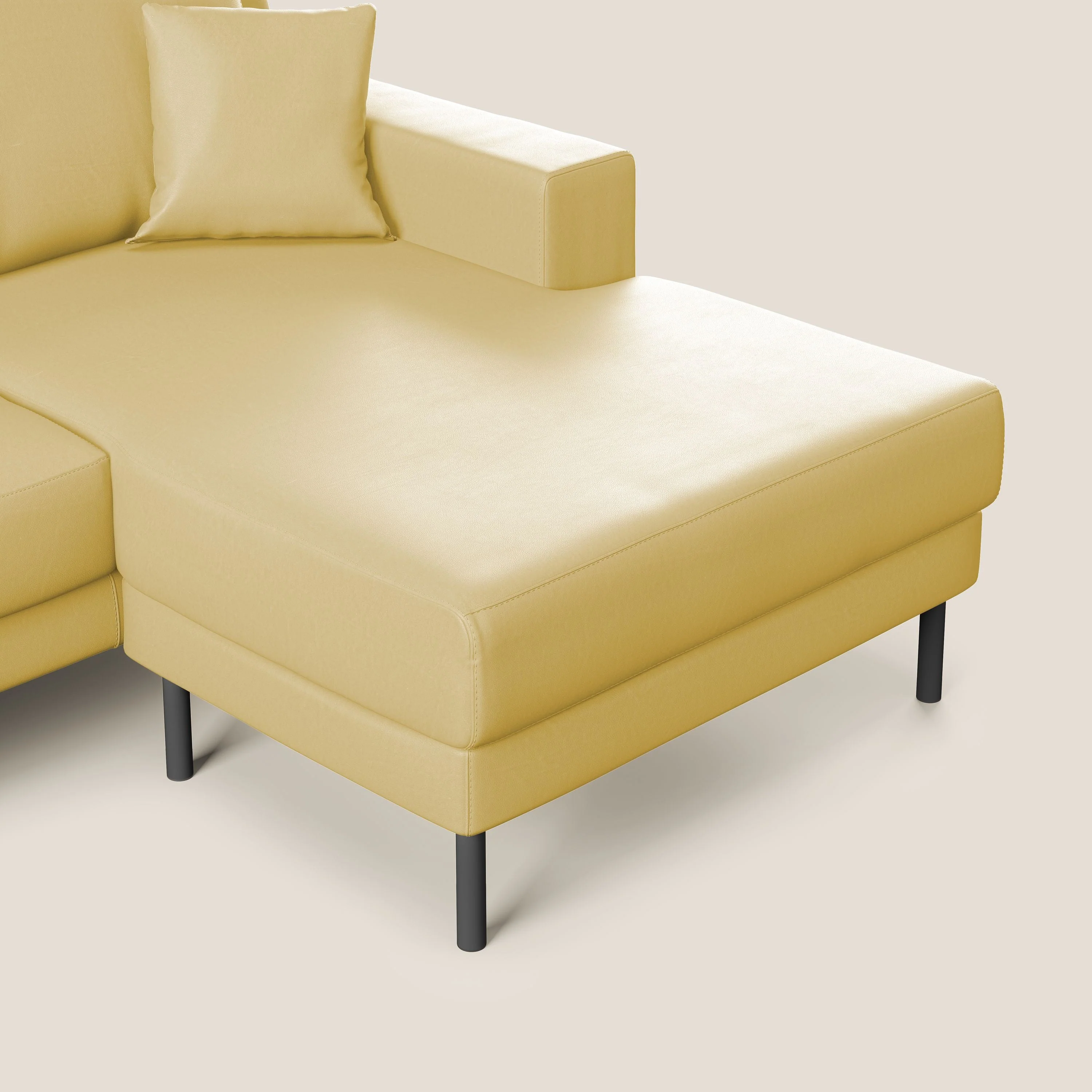 Uranio Canapé d'angle moderne réversible en simili cuir imperméable T04 jaune - Image 5