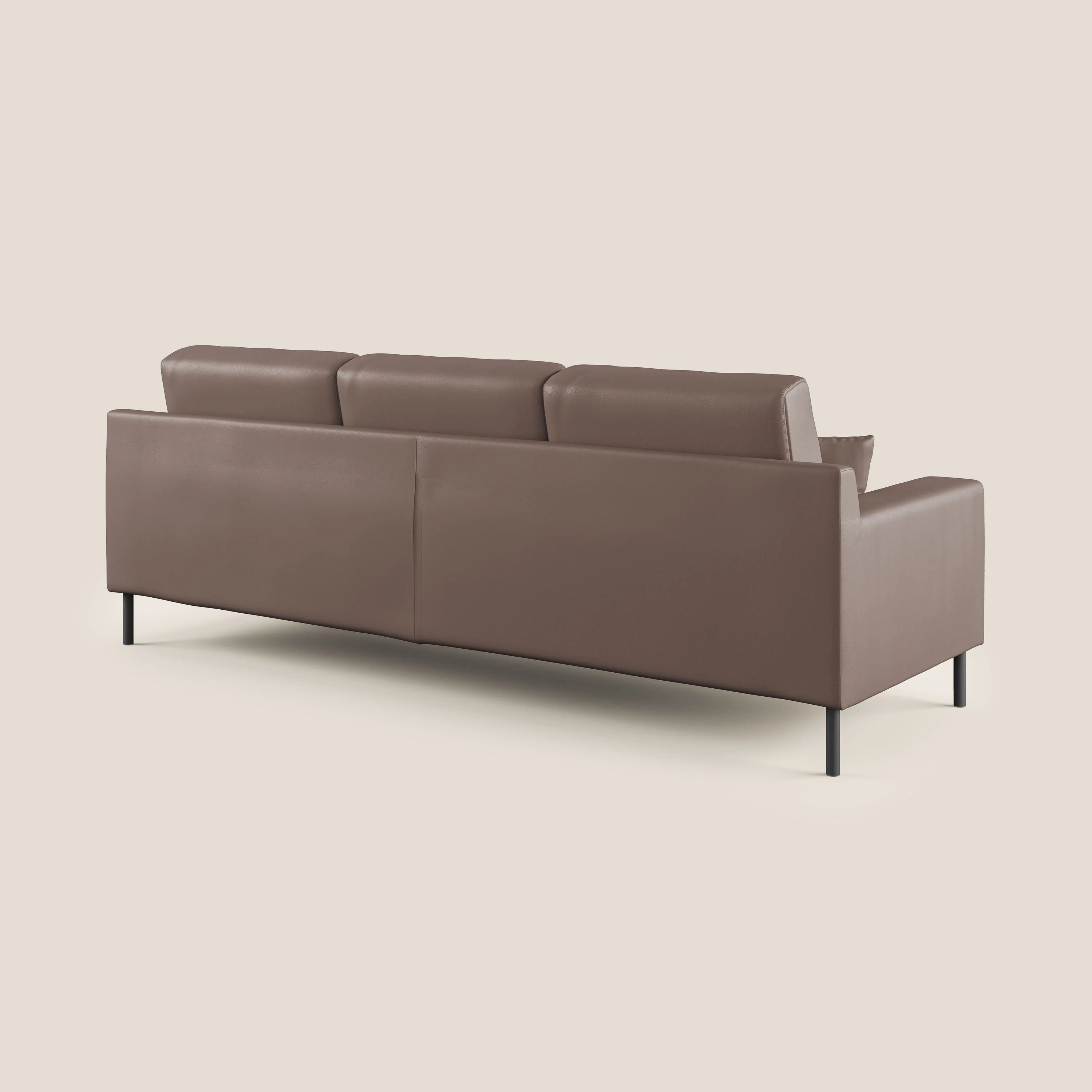 Uranio Canapé d'angle moderne réversible en simili cuir imperméable T04 marron - Image 4