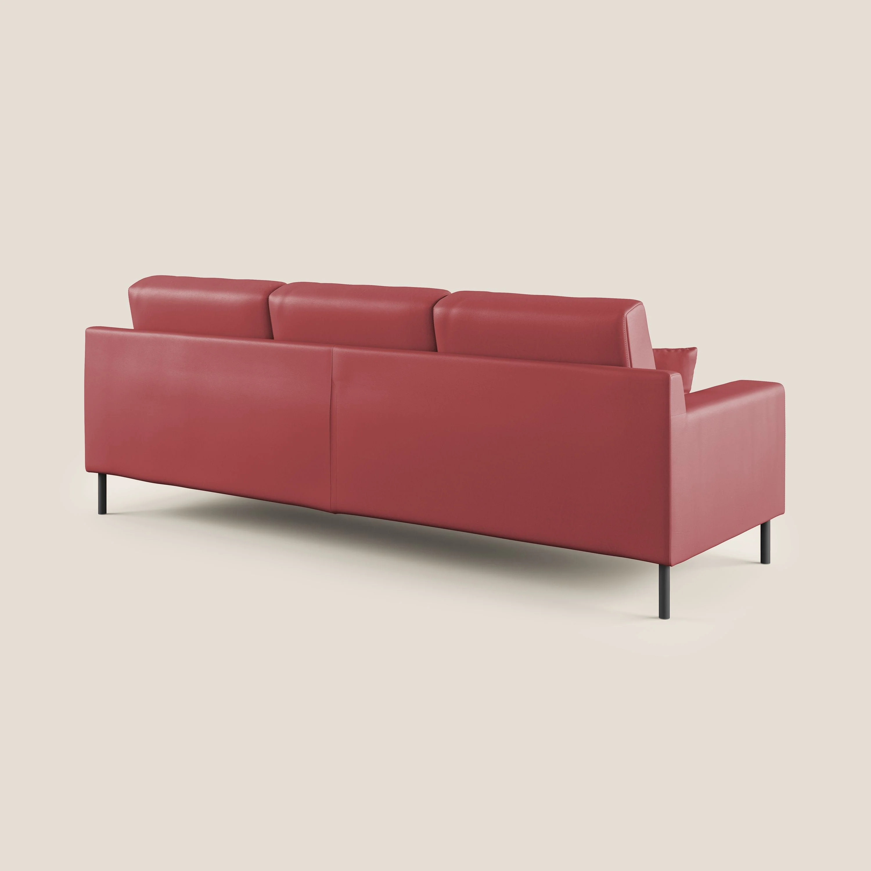 Uranio Canapé d'angle moderne réversible en simili cuir imperméable T04 rouge - Image 4