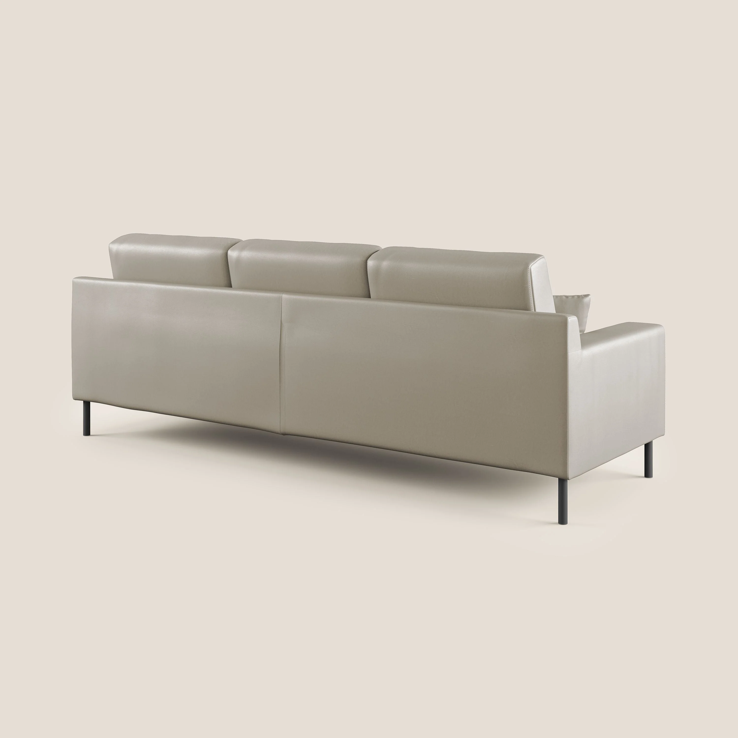 Uranio Canapé d'angle moderne réversible en simili cuir imperméable T04 taupe - Image 4