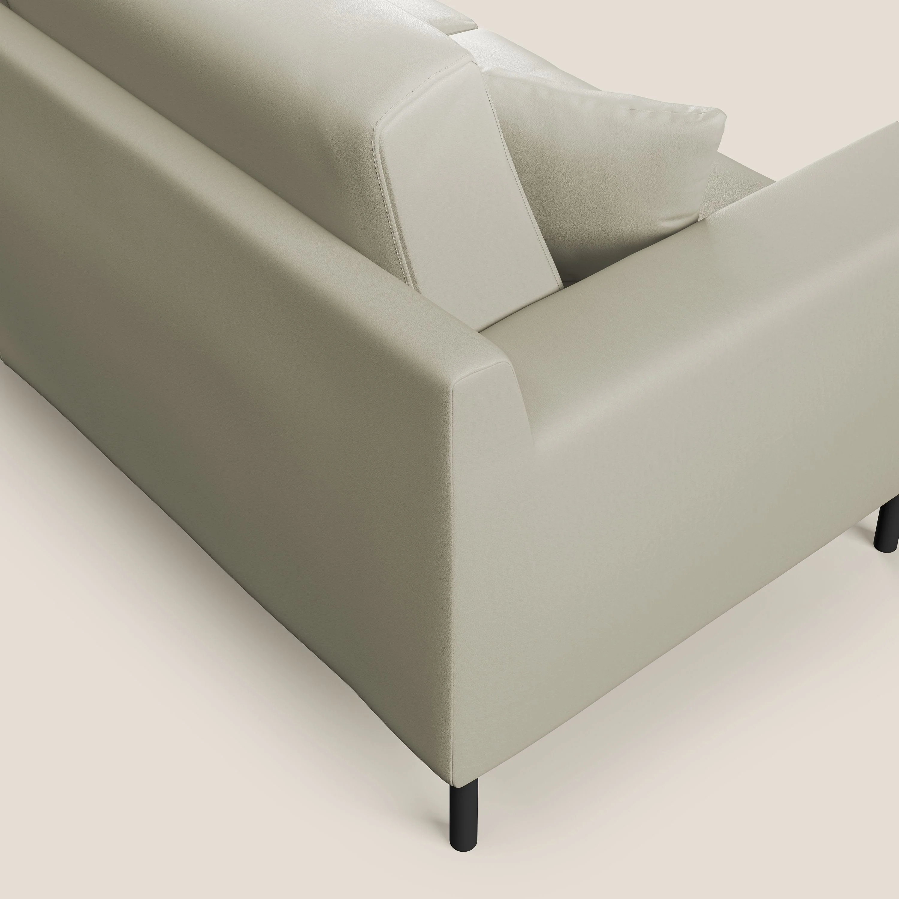 Uranio Canapé d'angle moderne réversible en simili cuir imperméable T04 Taupe tortora - Image 6