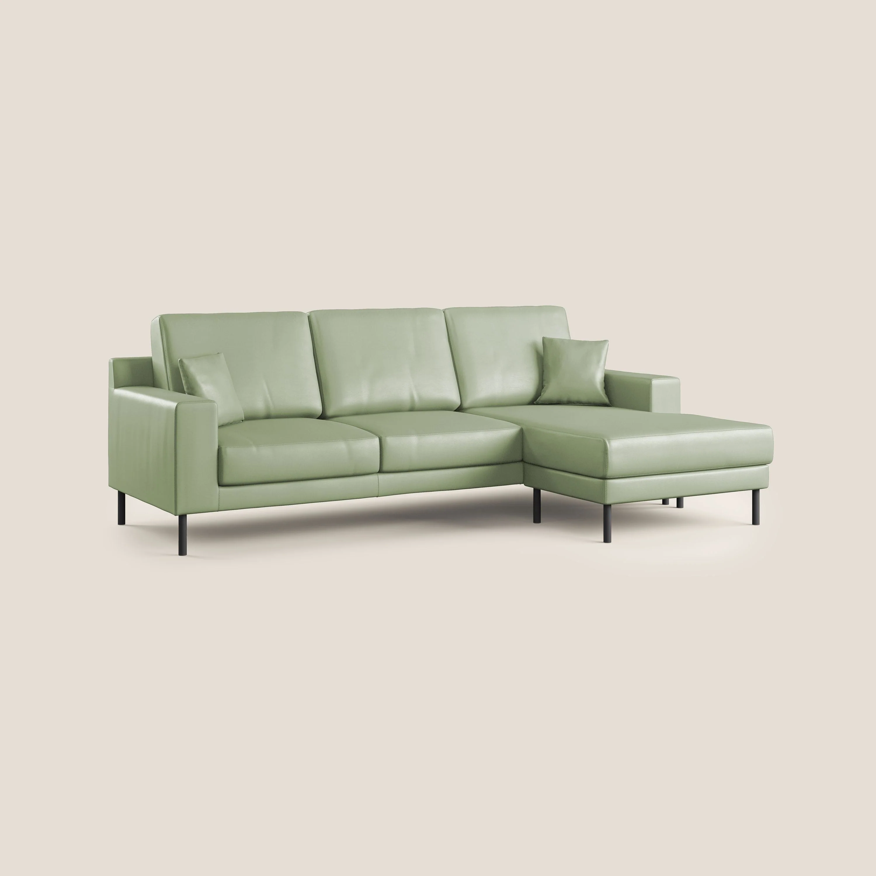 Uranio Canapé d'angle moderne réversible en simili cuir imperméable T04 vert - Image 2