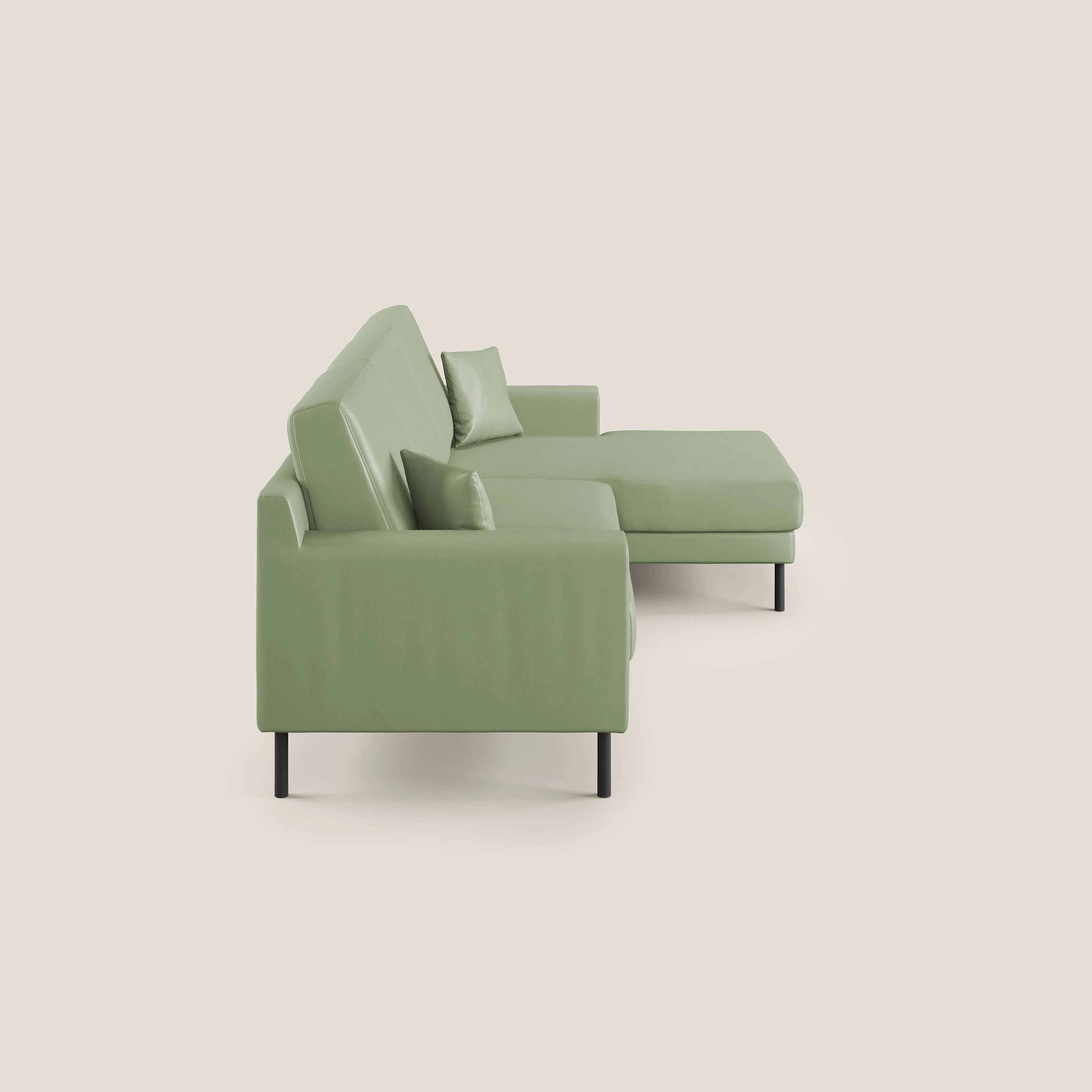 Uranio Canapé d'angle moderne réversible en simili cuir imperméable T04 vert - Image 3