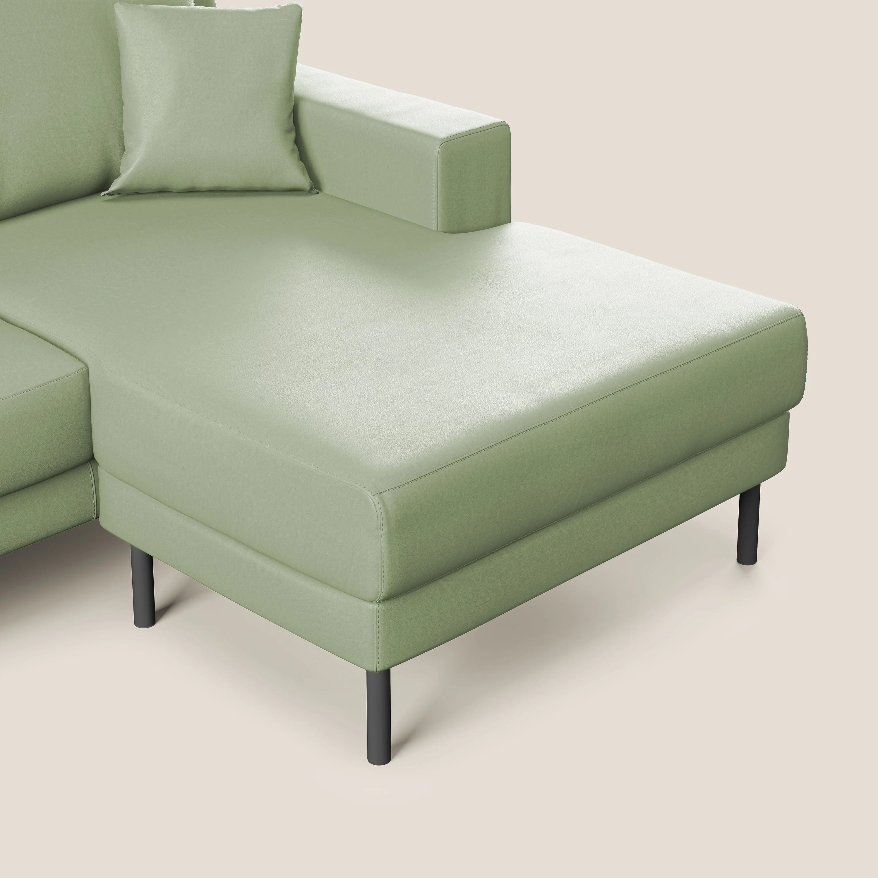 Uranio Canapé d'angle moderne réversible en simili cuir imperméable T04 vert - Image 5