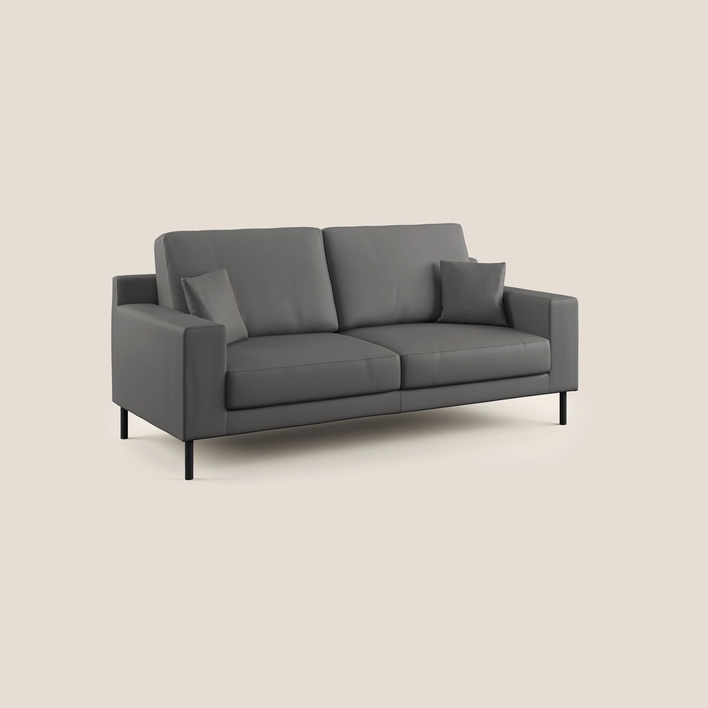 Uranio canapé linéaire moderne en simili cuir imperméable T04 anthracite - Image 2