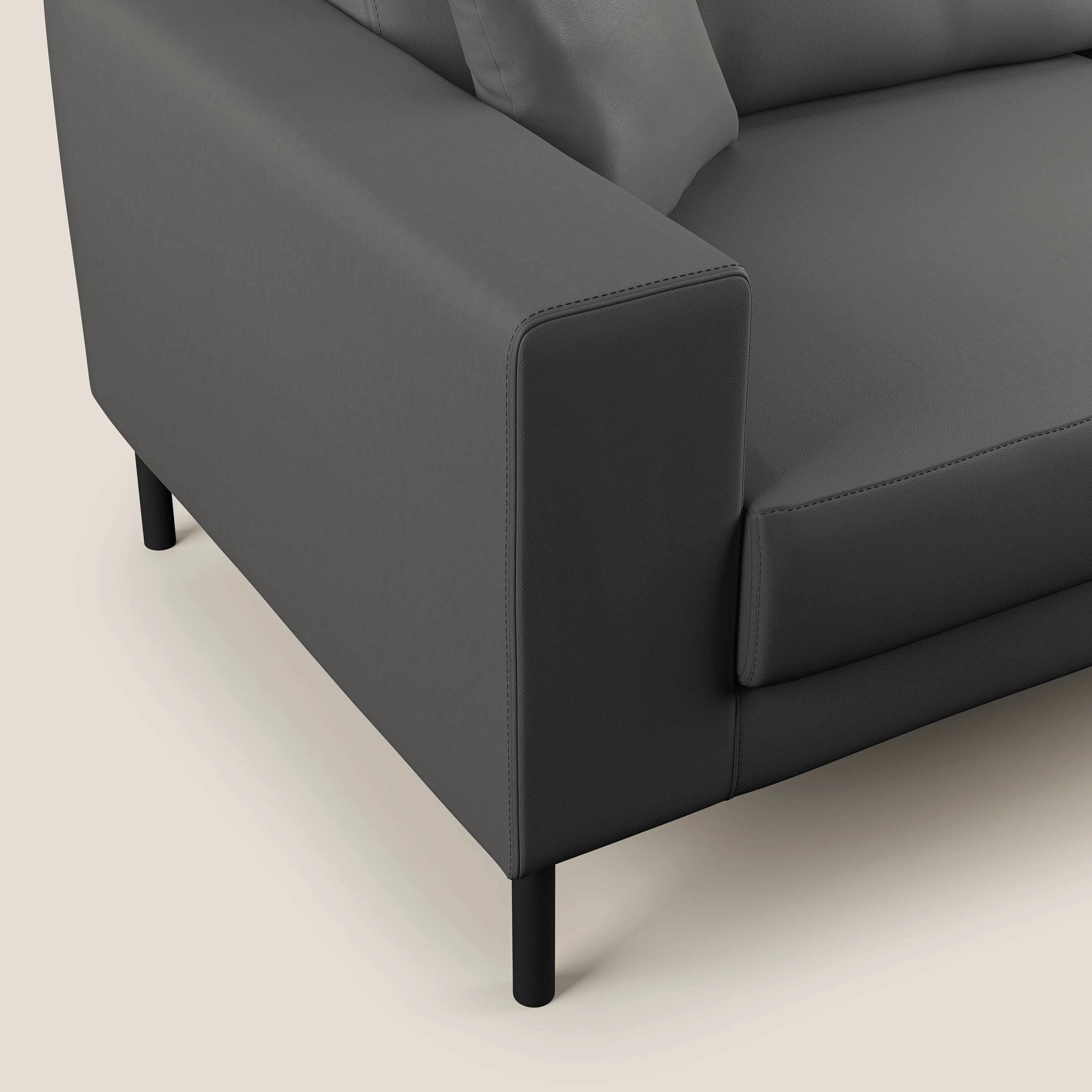 Uranio canapé linéaire moderne en simili cuir imperméable T04 anthracite - Image 3