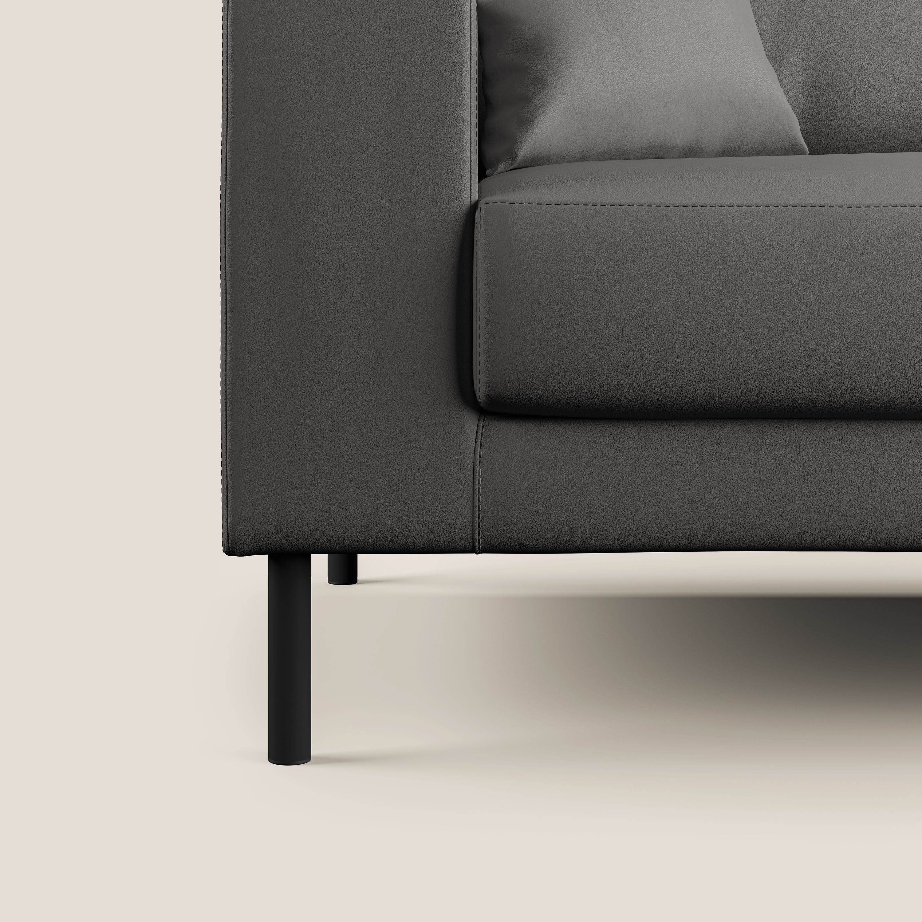 Uranio canapé linéaire moderne en simili cuir imperméable T04 anthracite - Image 7