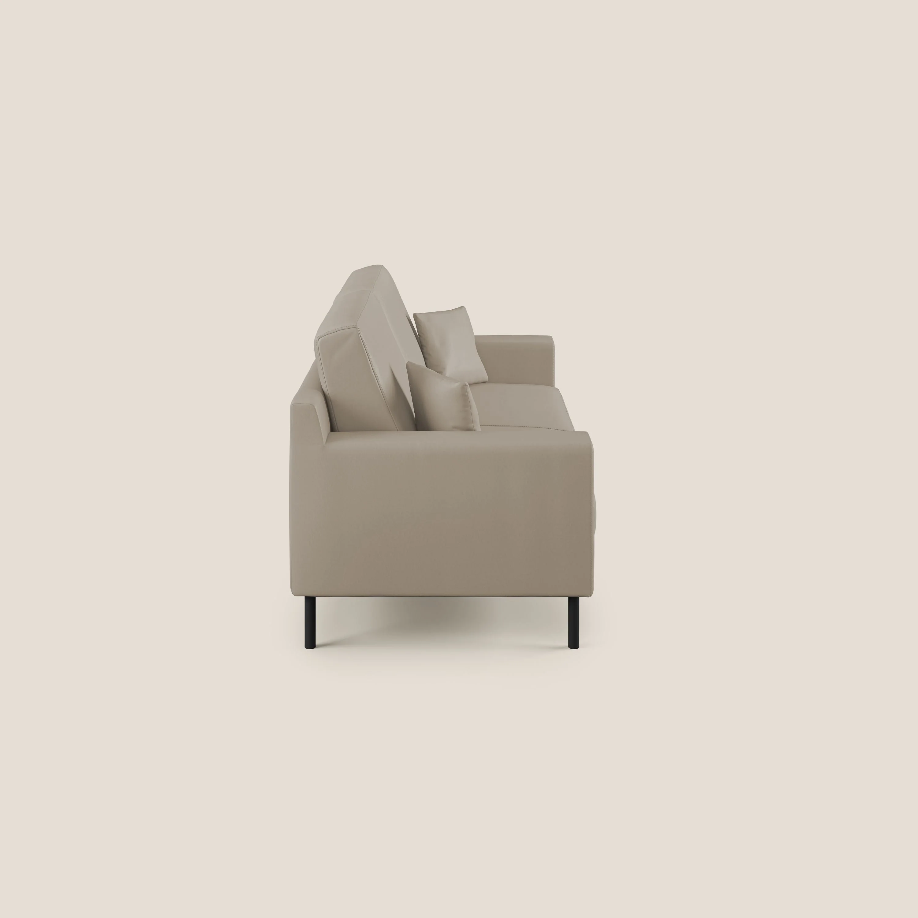 Uranio canapé linéaire moderne en simili cuir imperméable T04 beige - Image 3