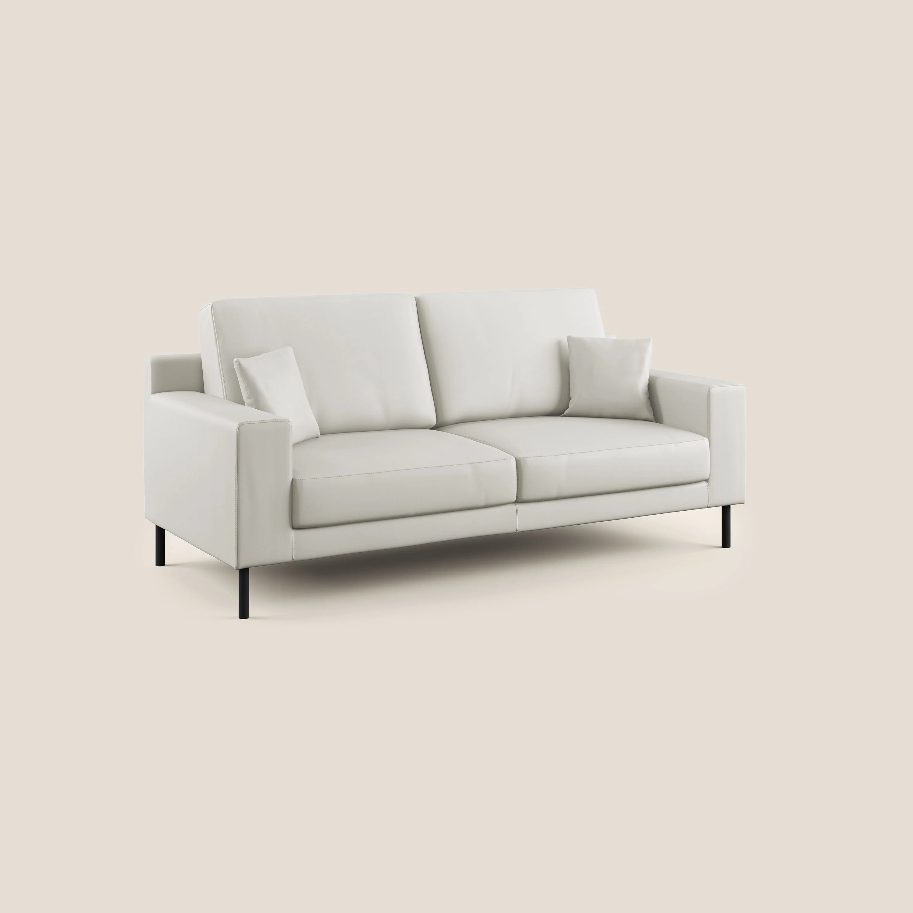 Uranio canapé linéaire moderne en simili cuir imperméable T04 blanc - Image 2