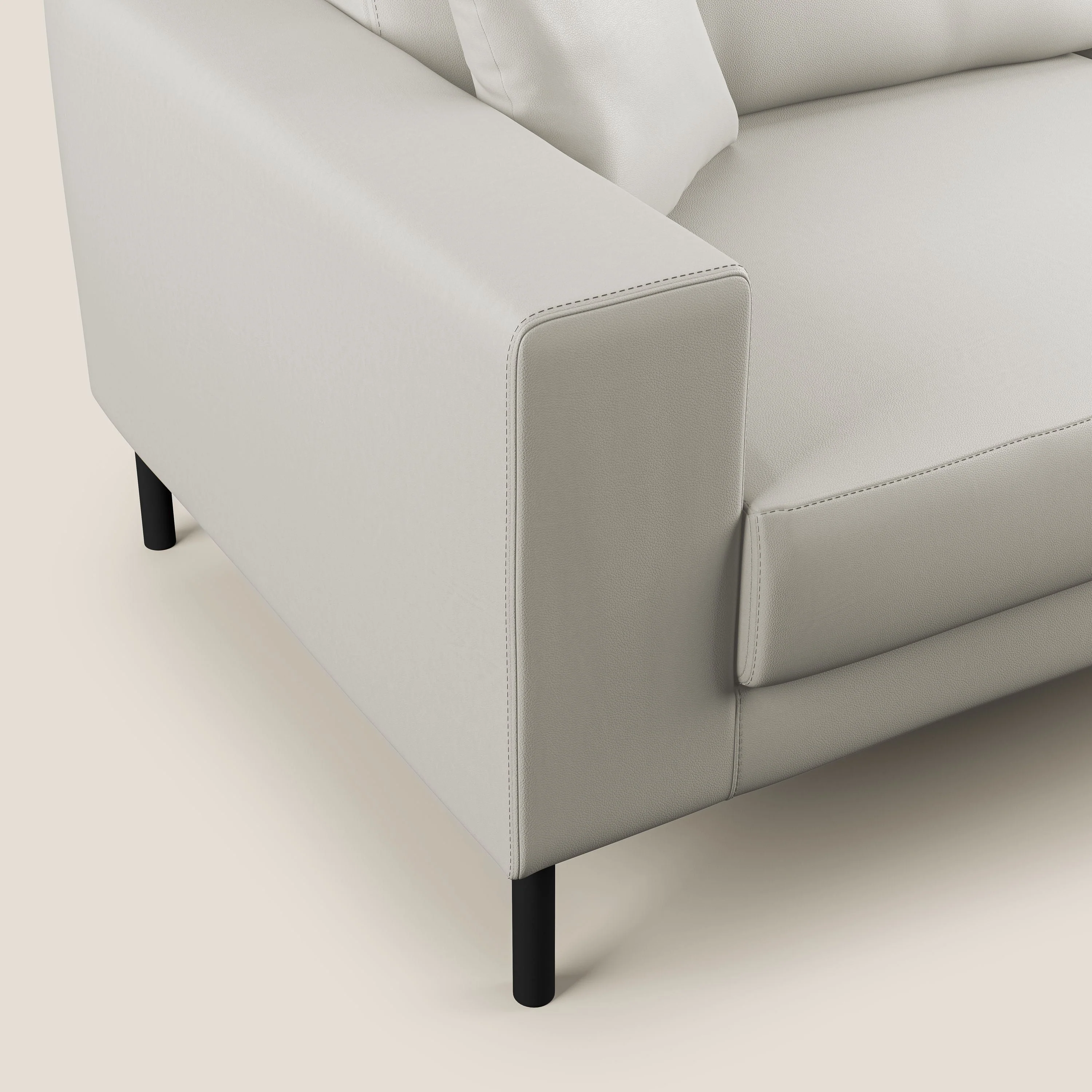 Uranio canapé linéaire moderne en simili cuir imperméable T04 blanc - Image 3