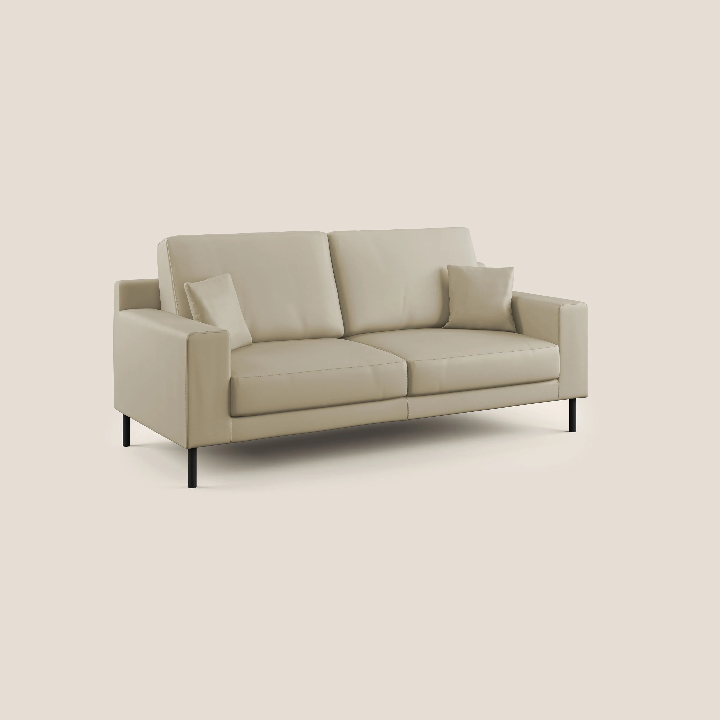 Uranio canapé linéaire moderne en simili cuir imperméable T04 crème - Image 2