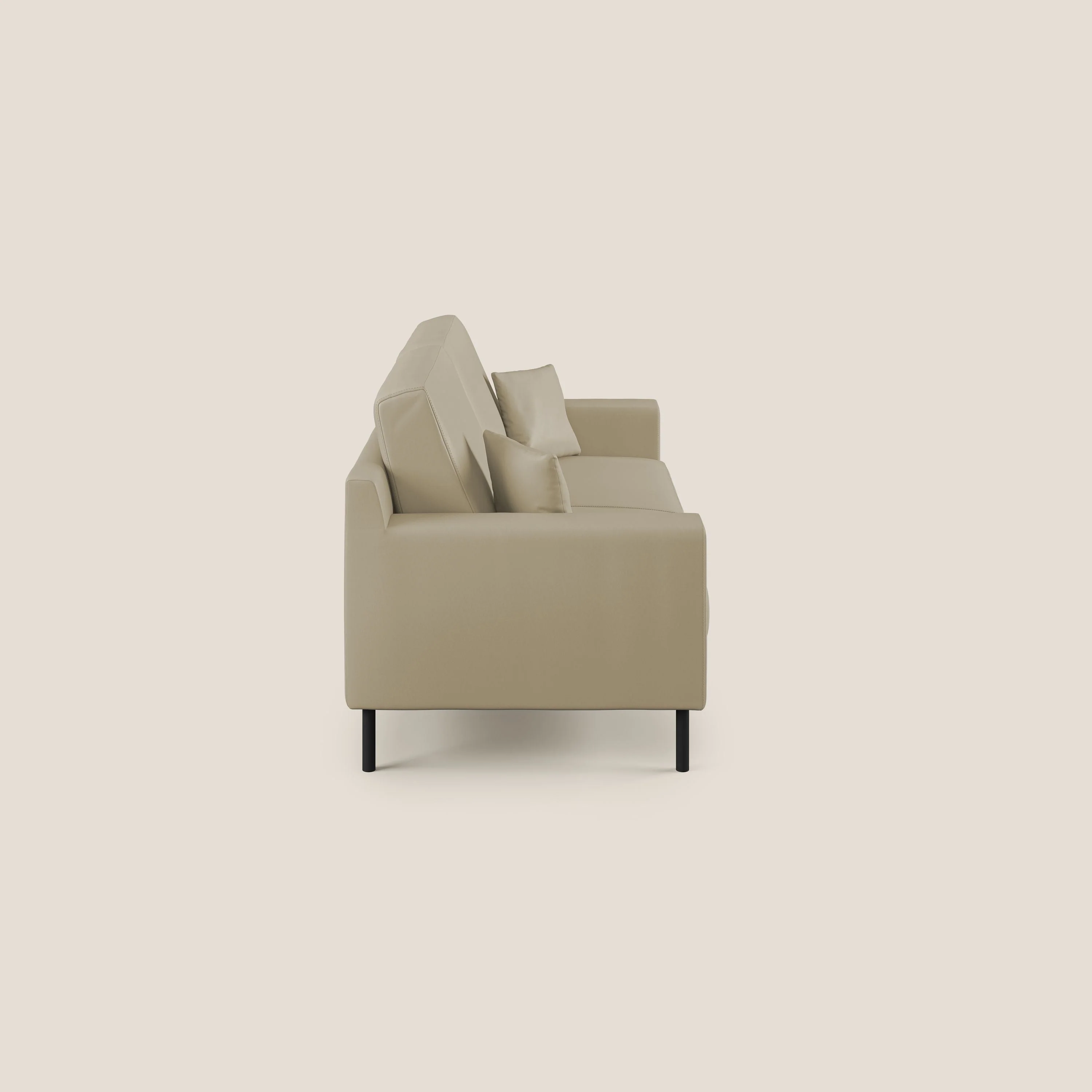 Uranio canapé linéaire moderne en simili cuir imperméable T04 crème - Image 6