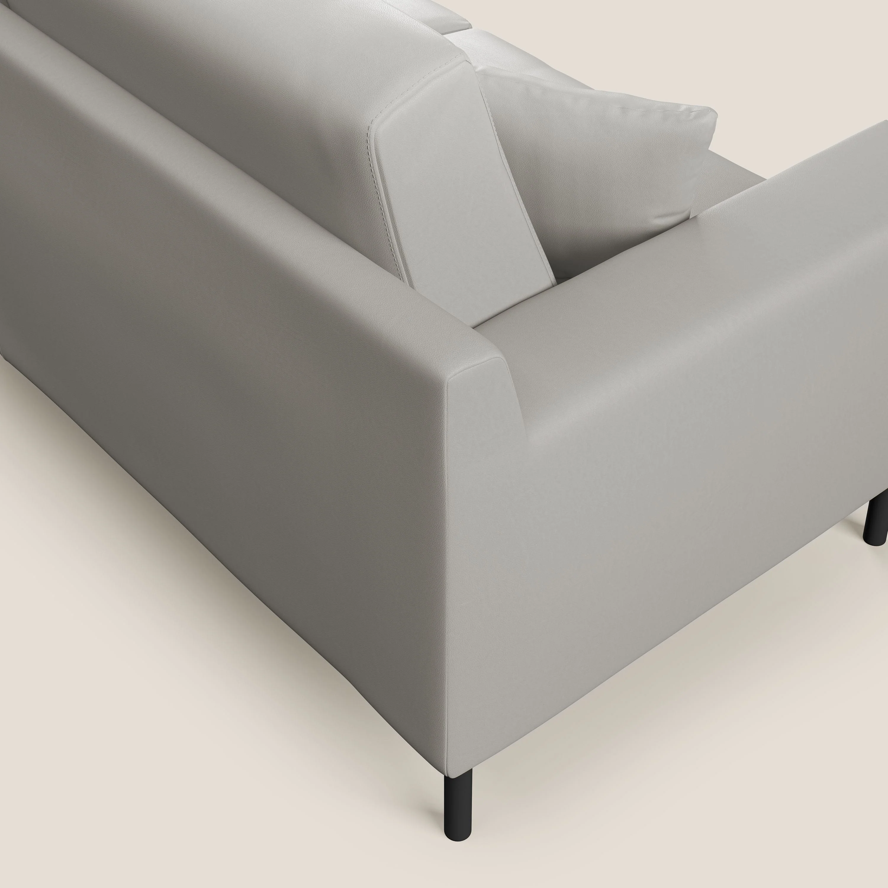 Uranio canapé linéaire moderne en simili cuir imperméable T04 gris clair - Image 4