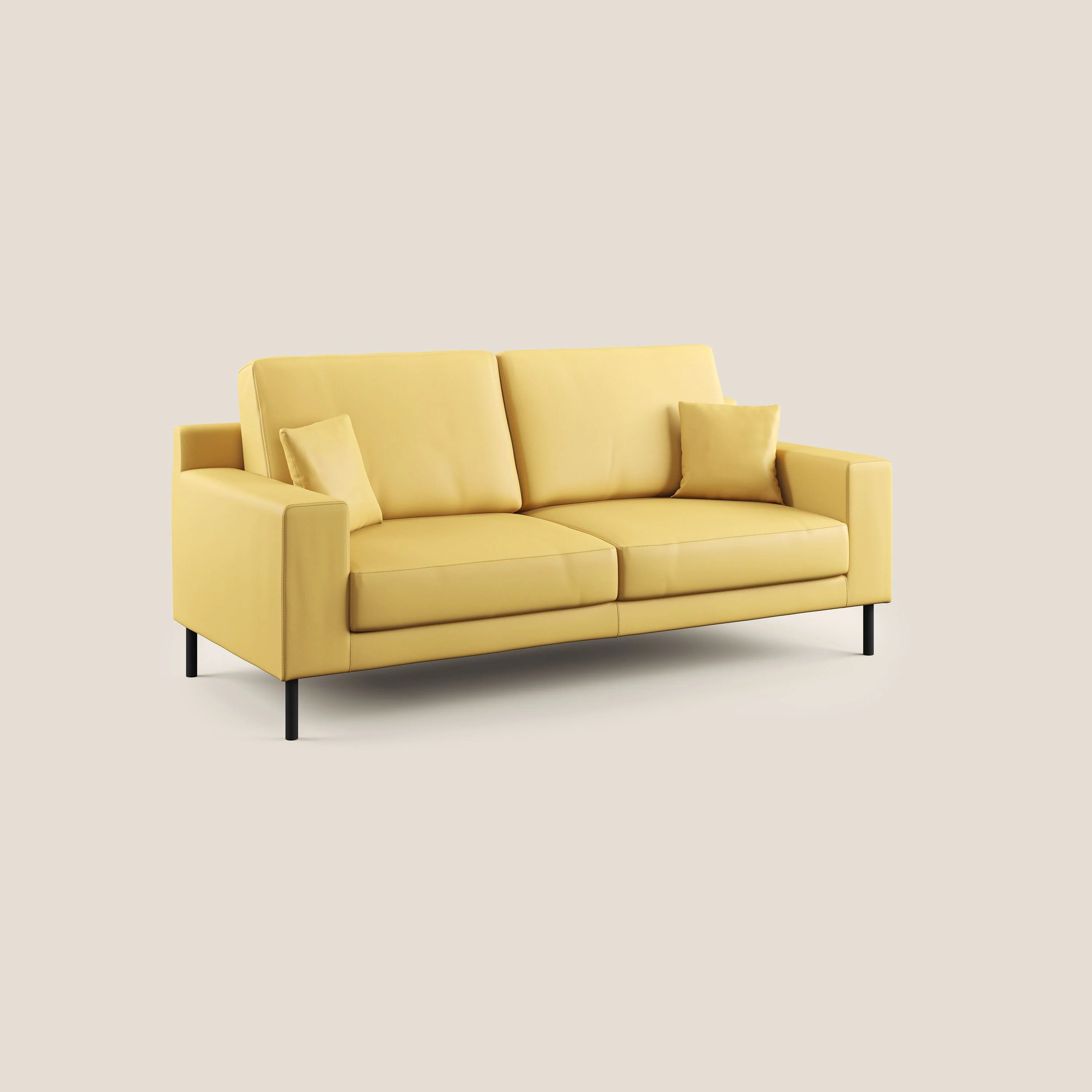 Uranio canapé linéaire moderne en simili cuir imperméable T04 jaune - Image 3