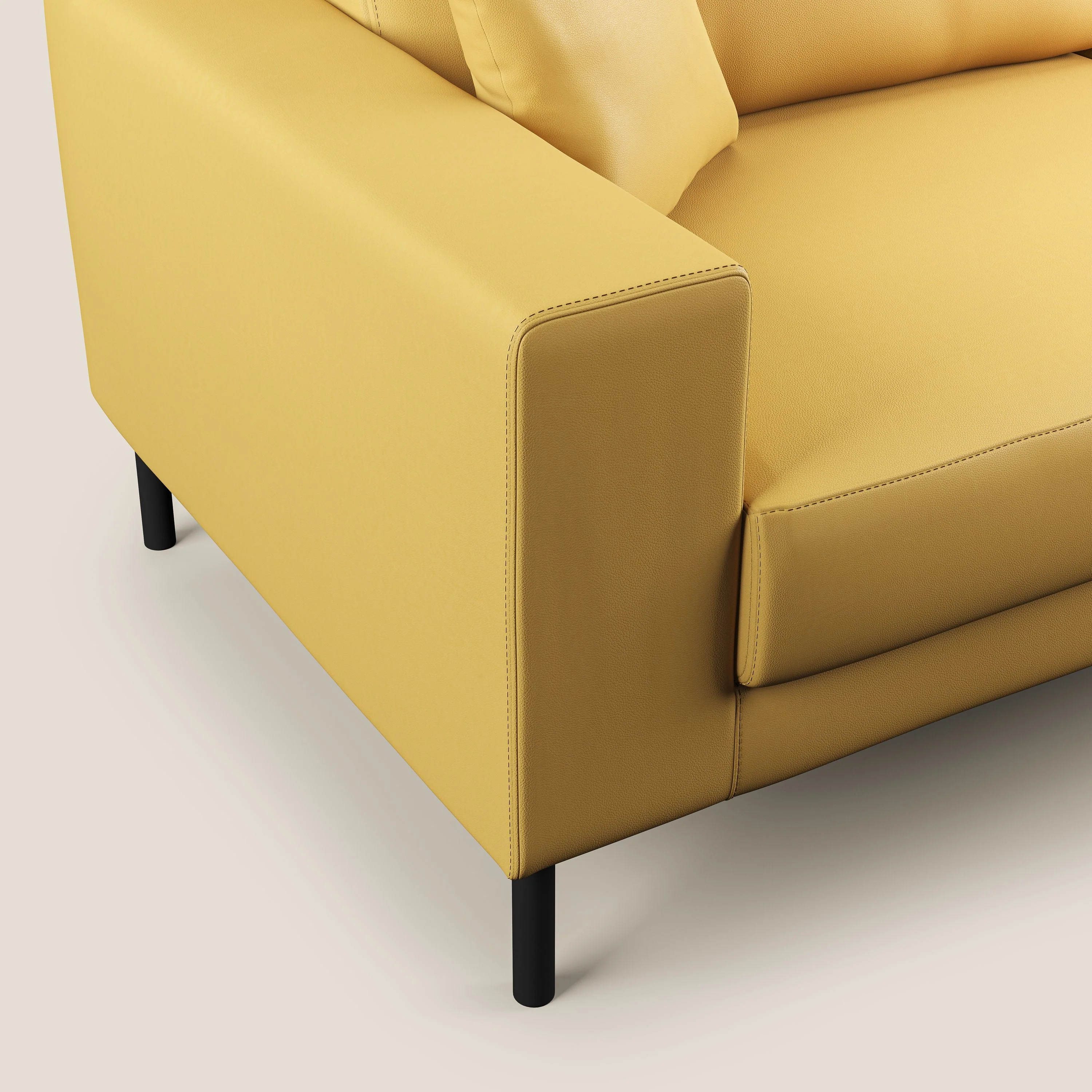Uranio canapé linéaire moderne en simili cuir imperméable T04 jaune - Image 4