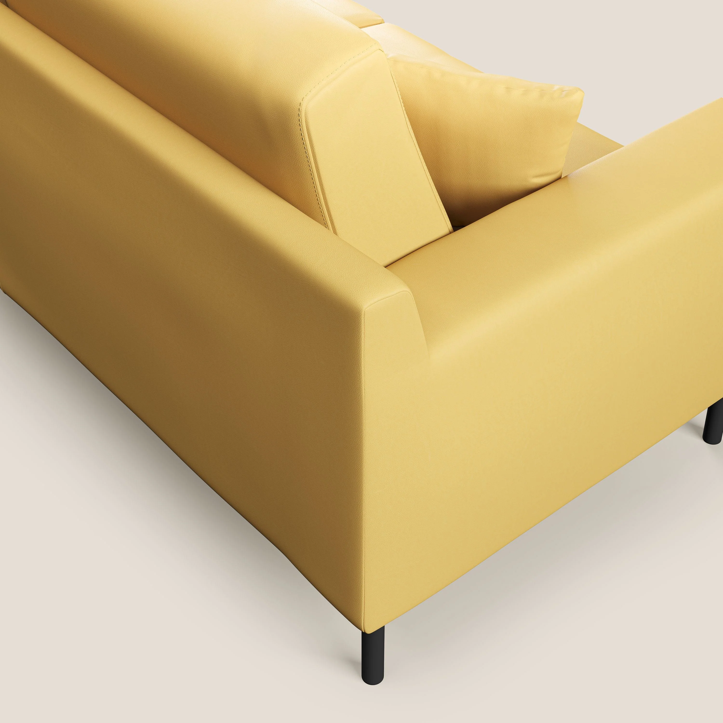 Uranio canapé linéaire moderne en simili cuir imperméable T04 jaune - Image 5