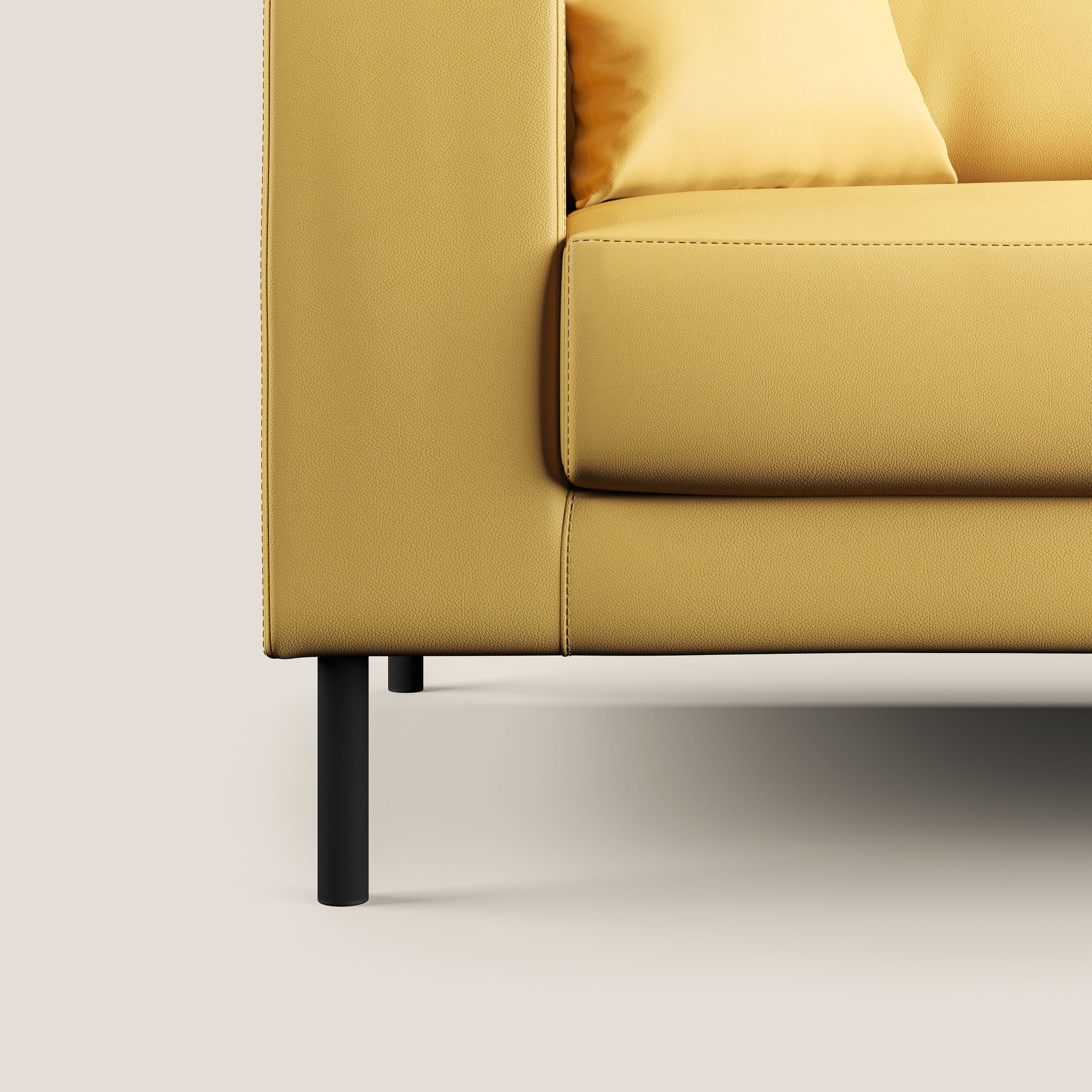 Uranio canapé linéaire moderne en simili cuir imperméable T04 jaune - Image 6