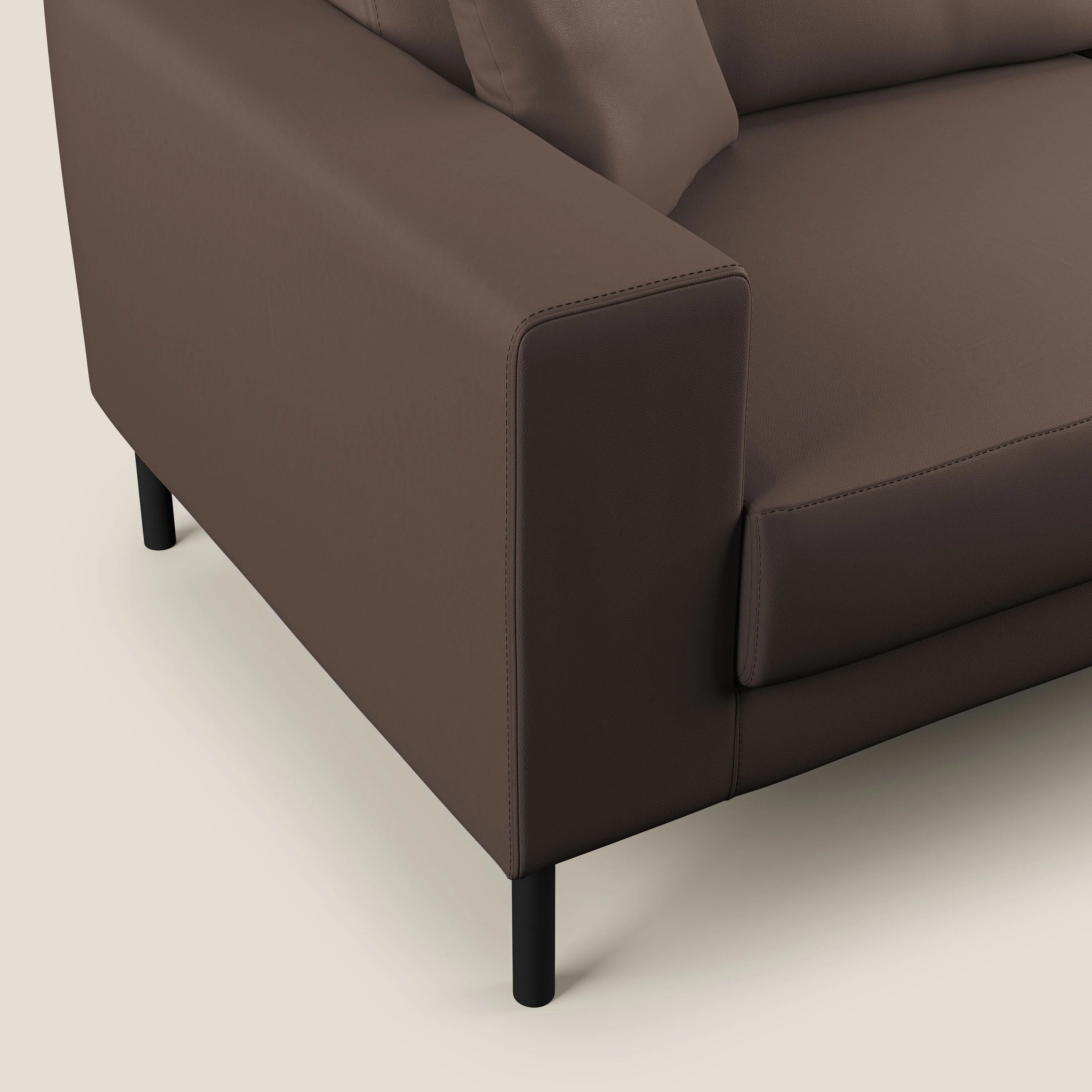 Uranio canapé linéaire moderne en simili cuir imperméable T04 marron - Image 3