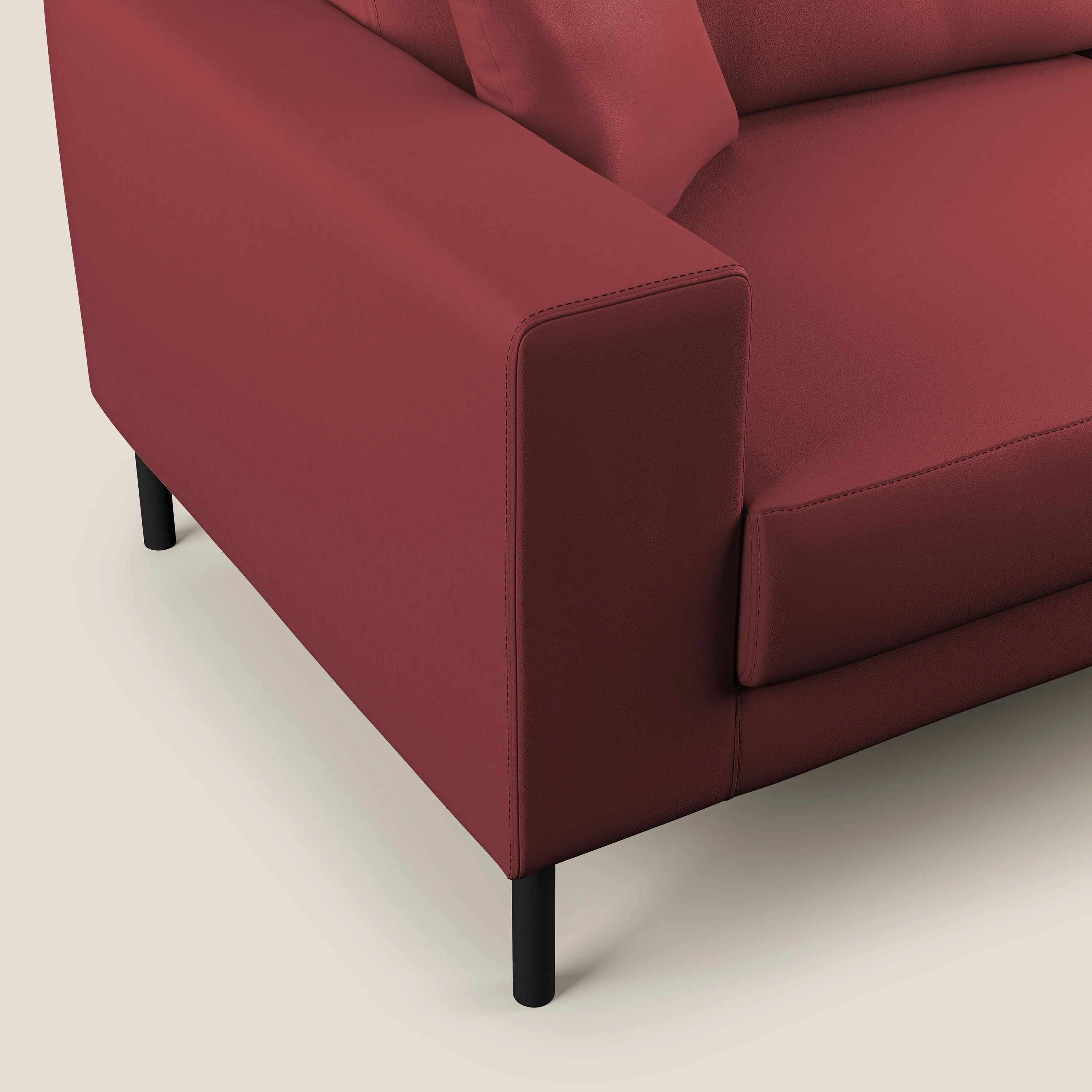 Uranio canapé linéaire moderne en simili cuir imperméable T04 rouge - Image 3