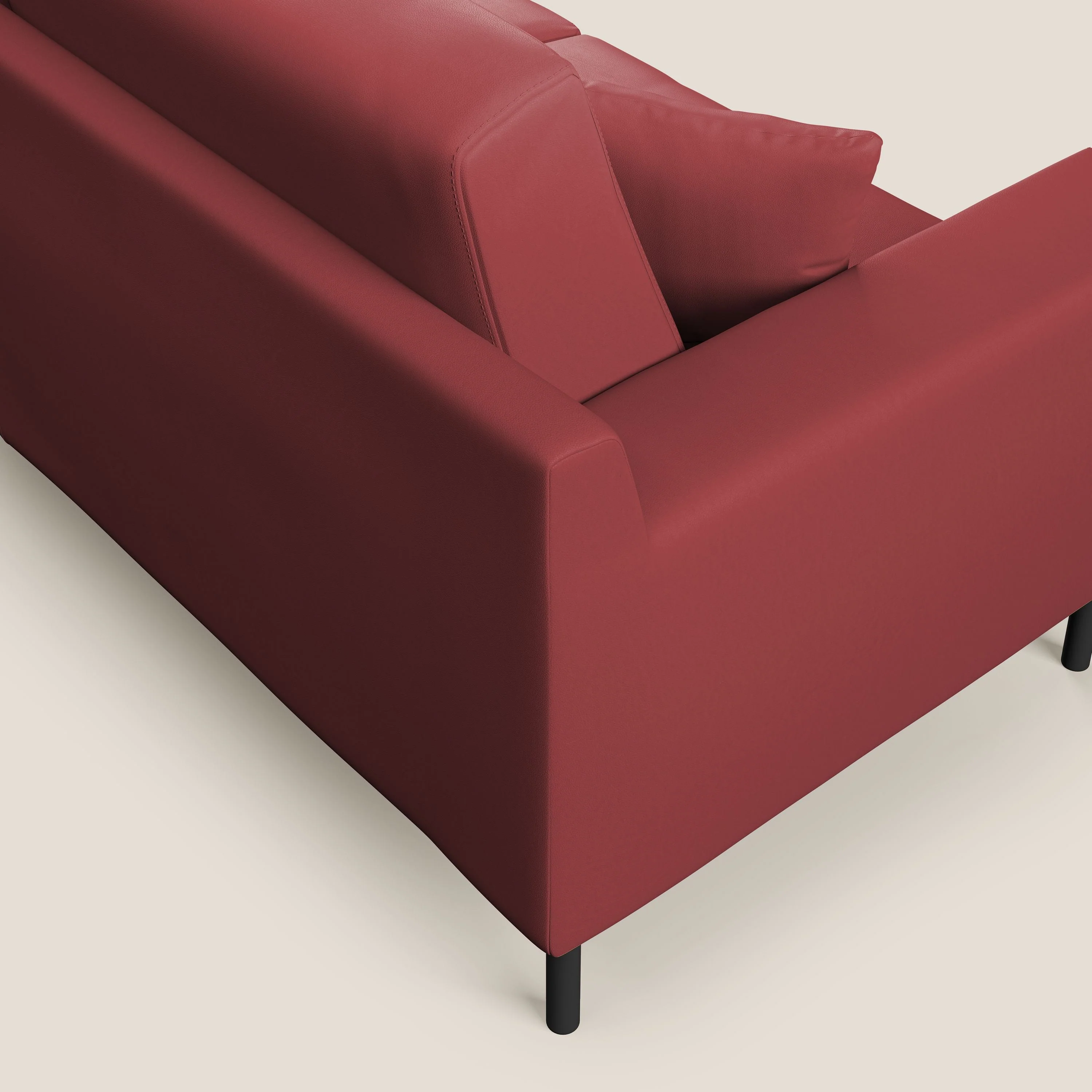 Uranio canapé linéaire moderne en simili cuir imperméable T04 rouge - Image 4