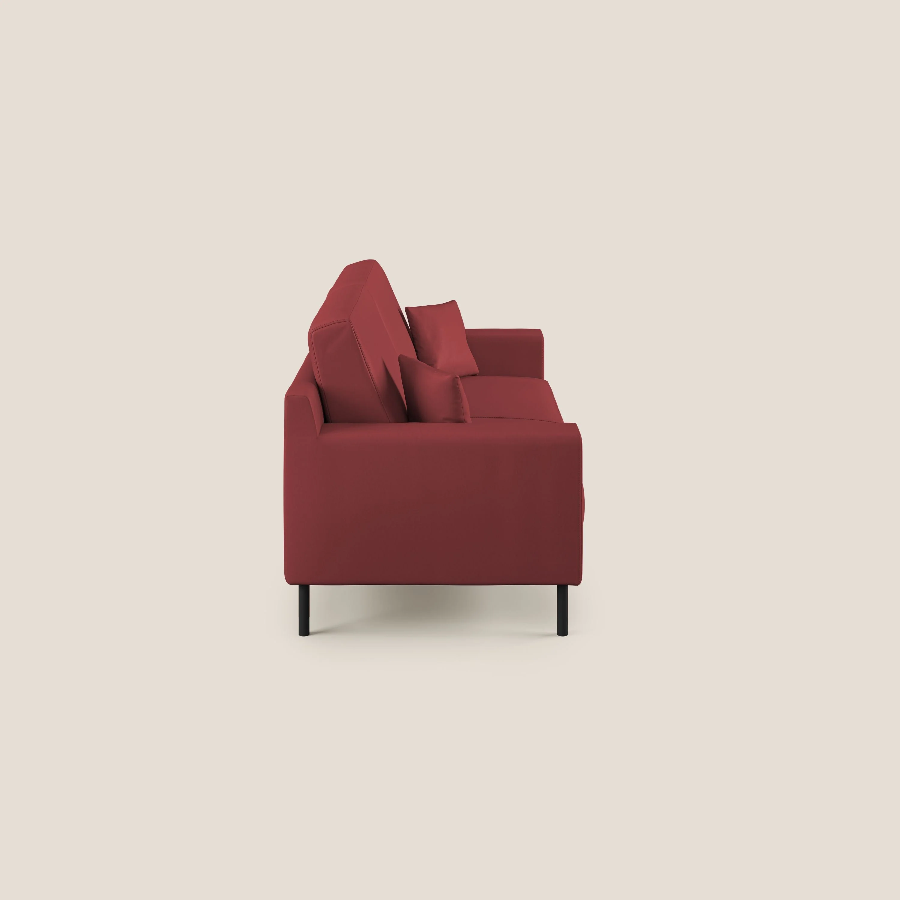 Uranio canapé linéaire moderne en simili cuir imperméable T04 rouge - Image 6