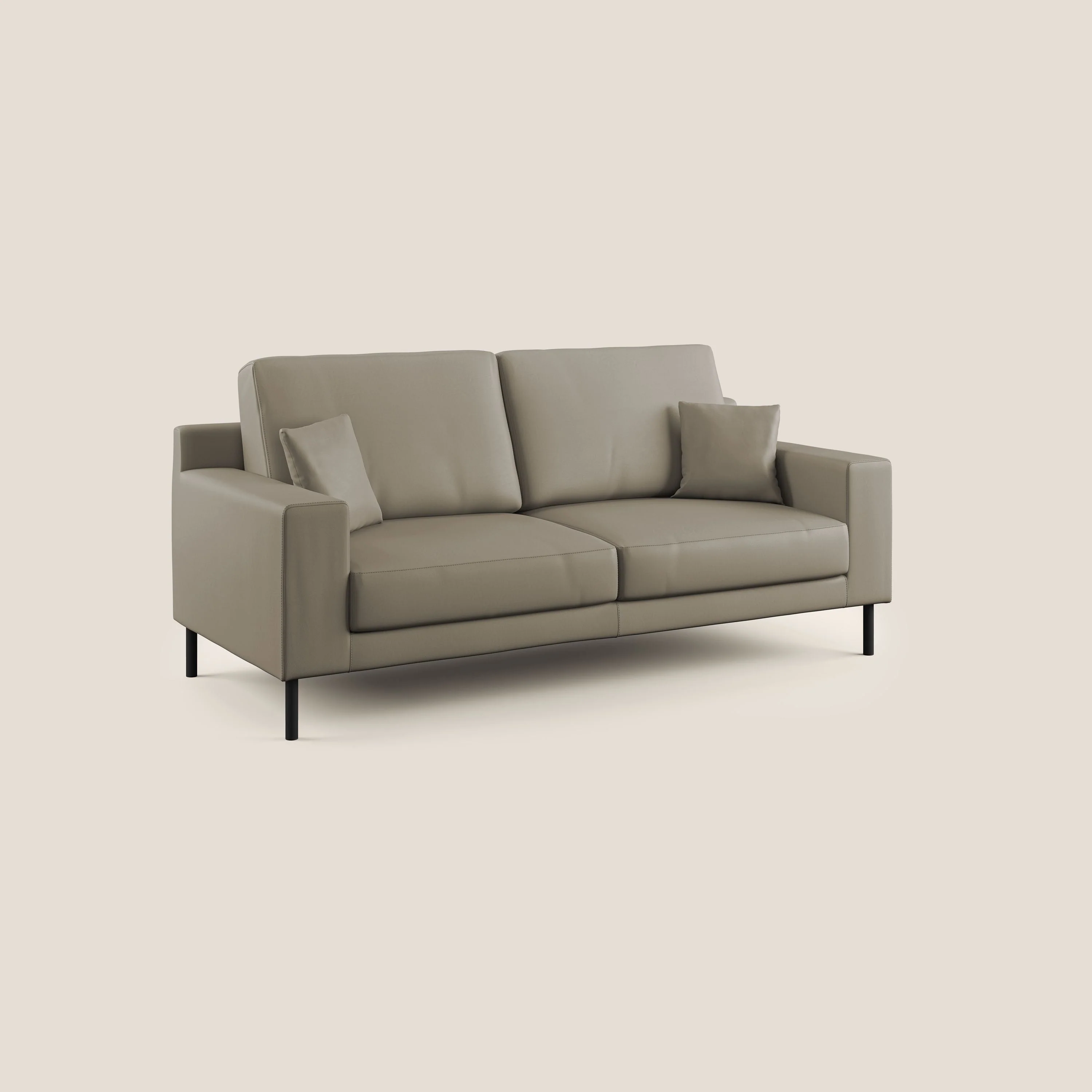 Uranio canapé linéaire moderne en simili cuir imperméable T04 taupe - Image 2