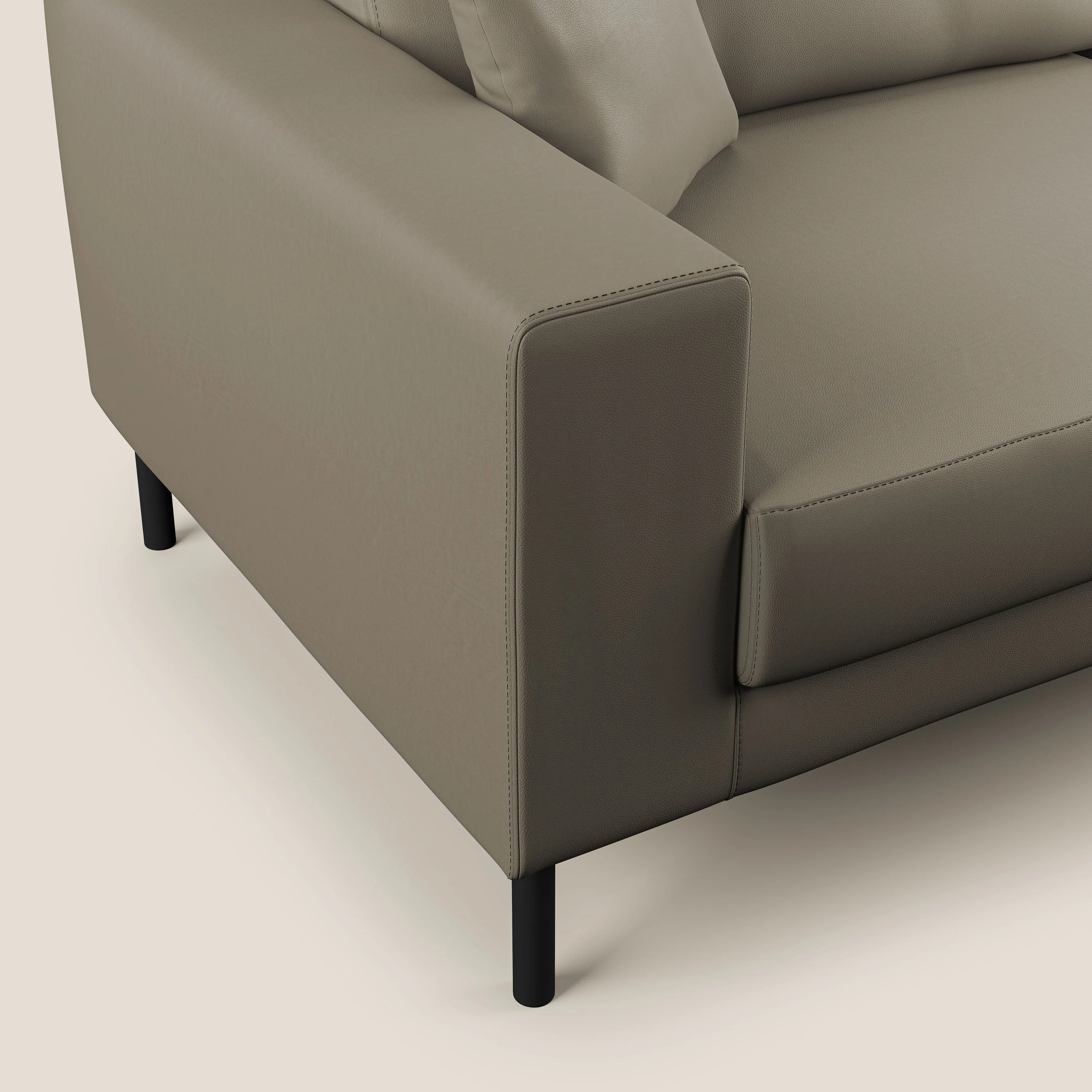Uranio canapé linéaire moderne en simili cuir imperméable T04 taupe - Image 3