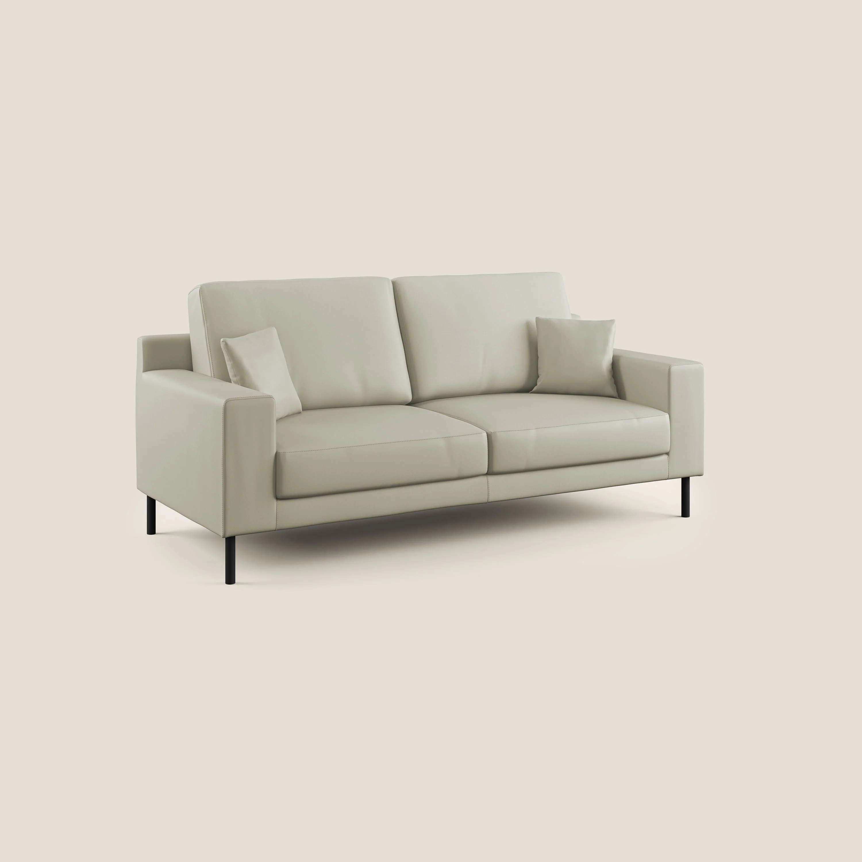 Uranio canapé linéaire moderne en simili cuir imperméable T04 Taupe tortora - Image 2