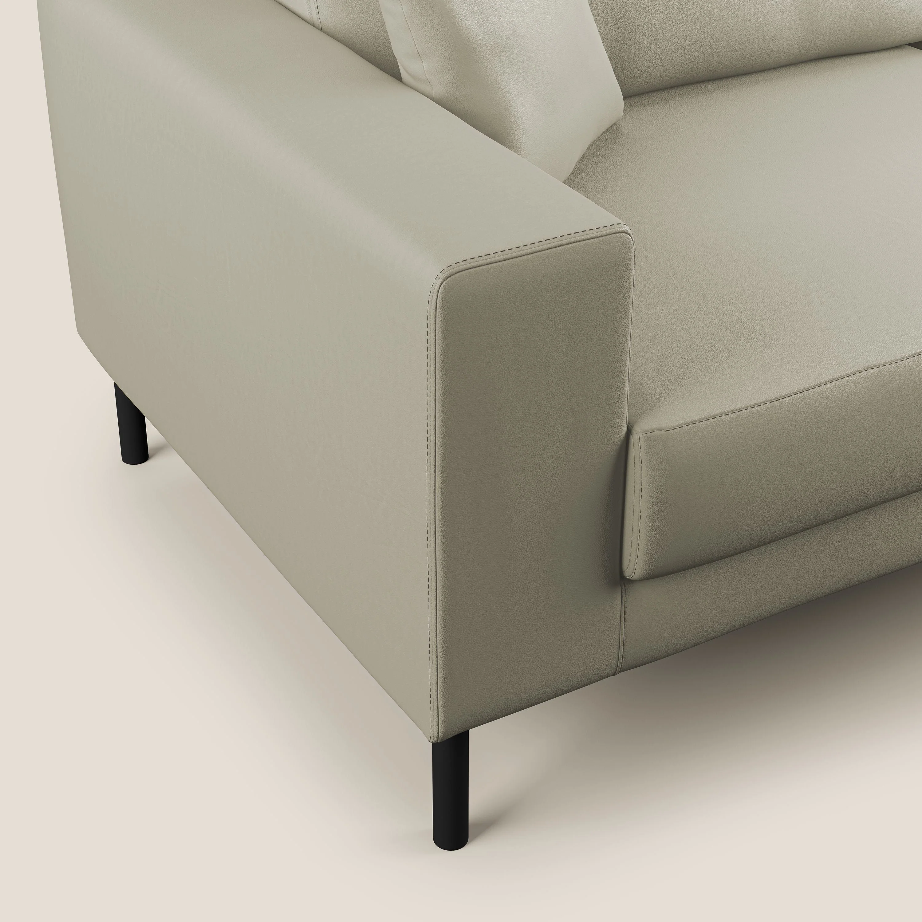 Uranio canapé linéaire moderne en simili cuir imperméable T04 Taupe tortora - Image 3