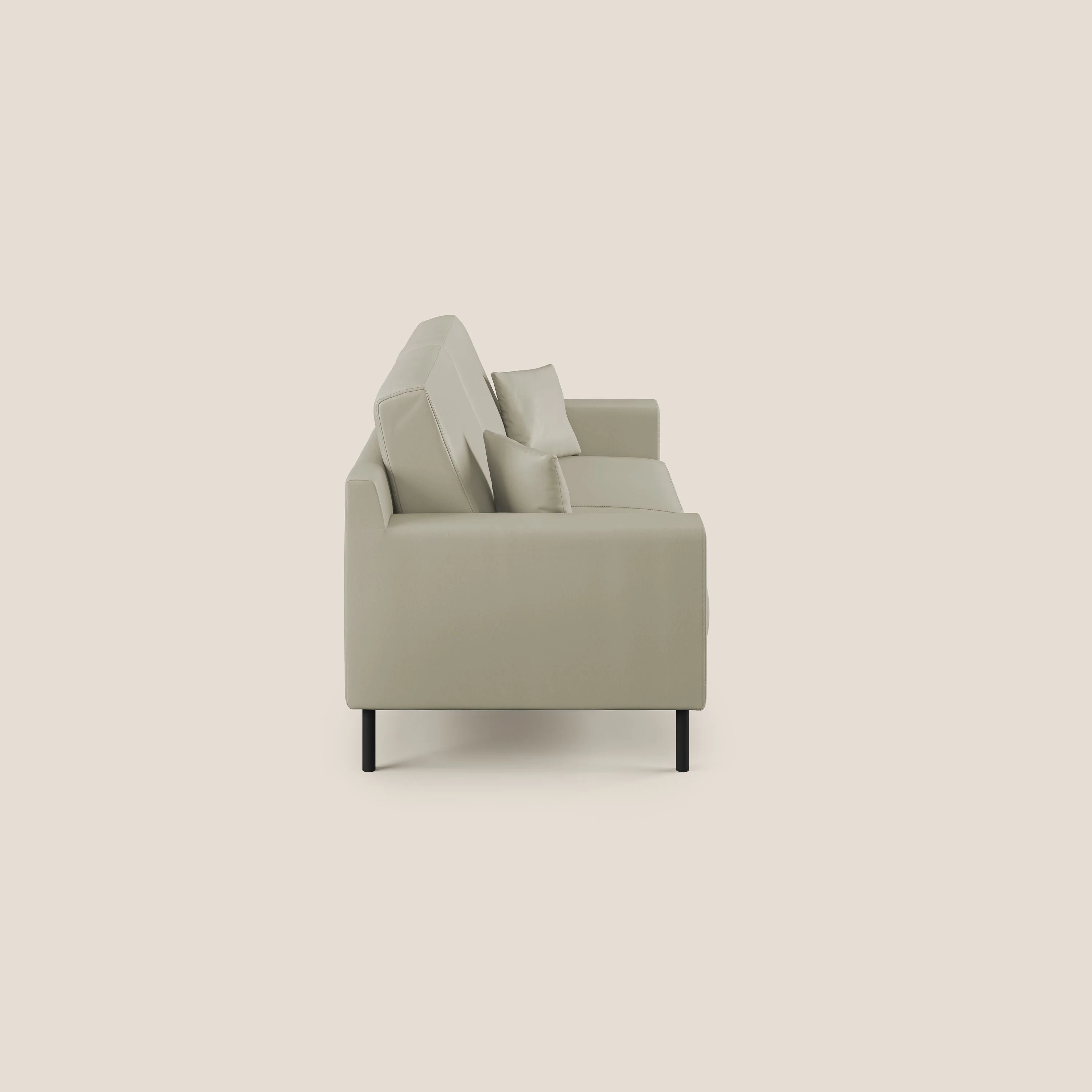 Uranio canapé linéaire moderne en simili cuir imperméable T04 Taupe tortora - Image 6