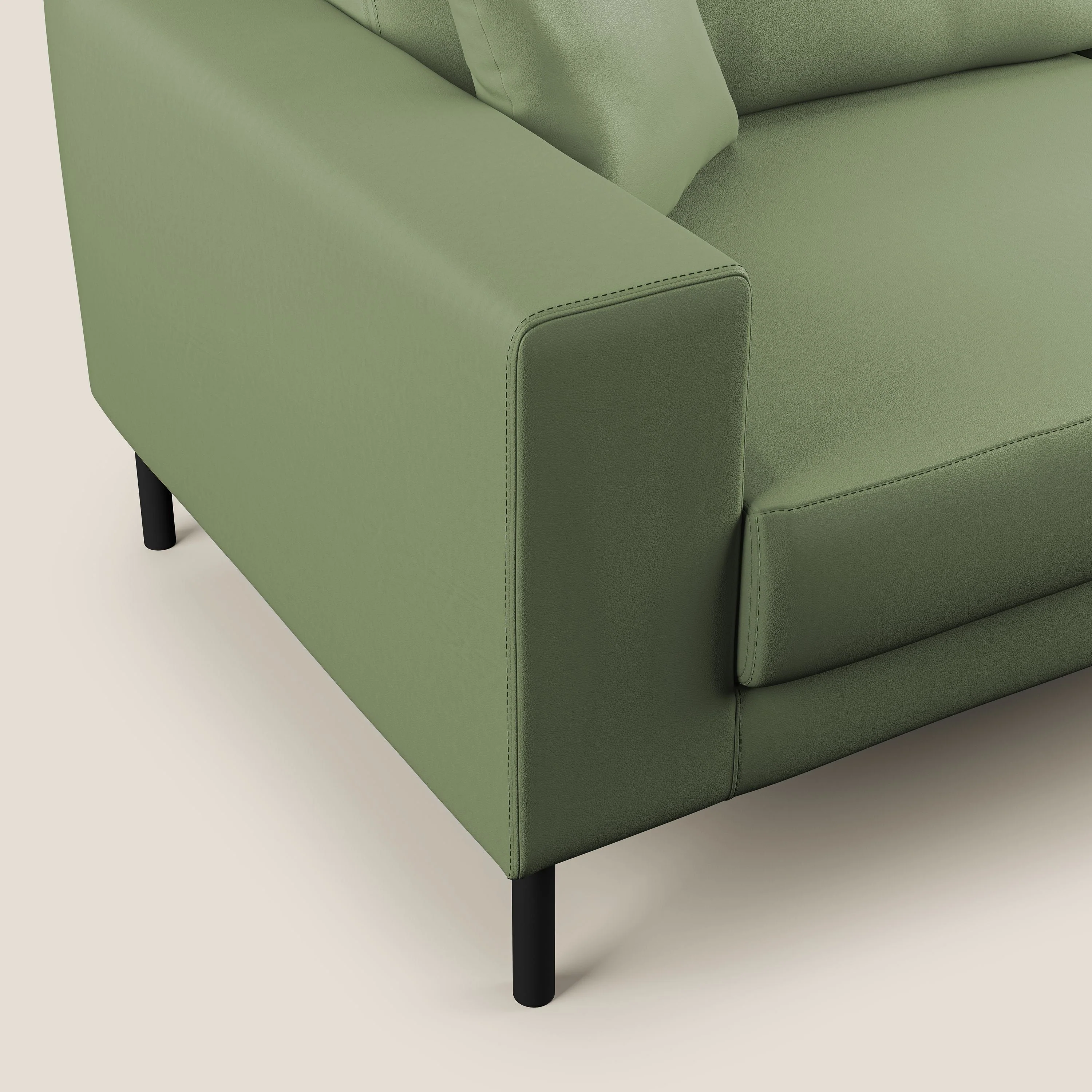 Uranio canapé linéaire moderne en simili cuir imperméable T04 vert - Image 3