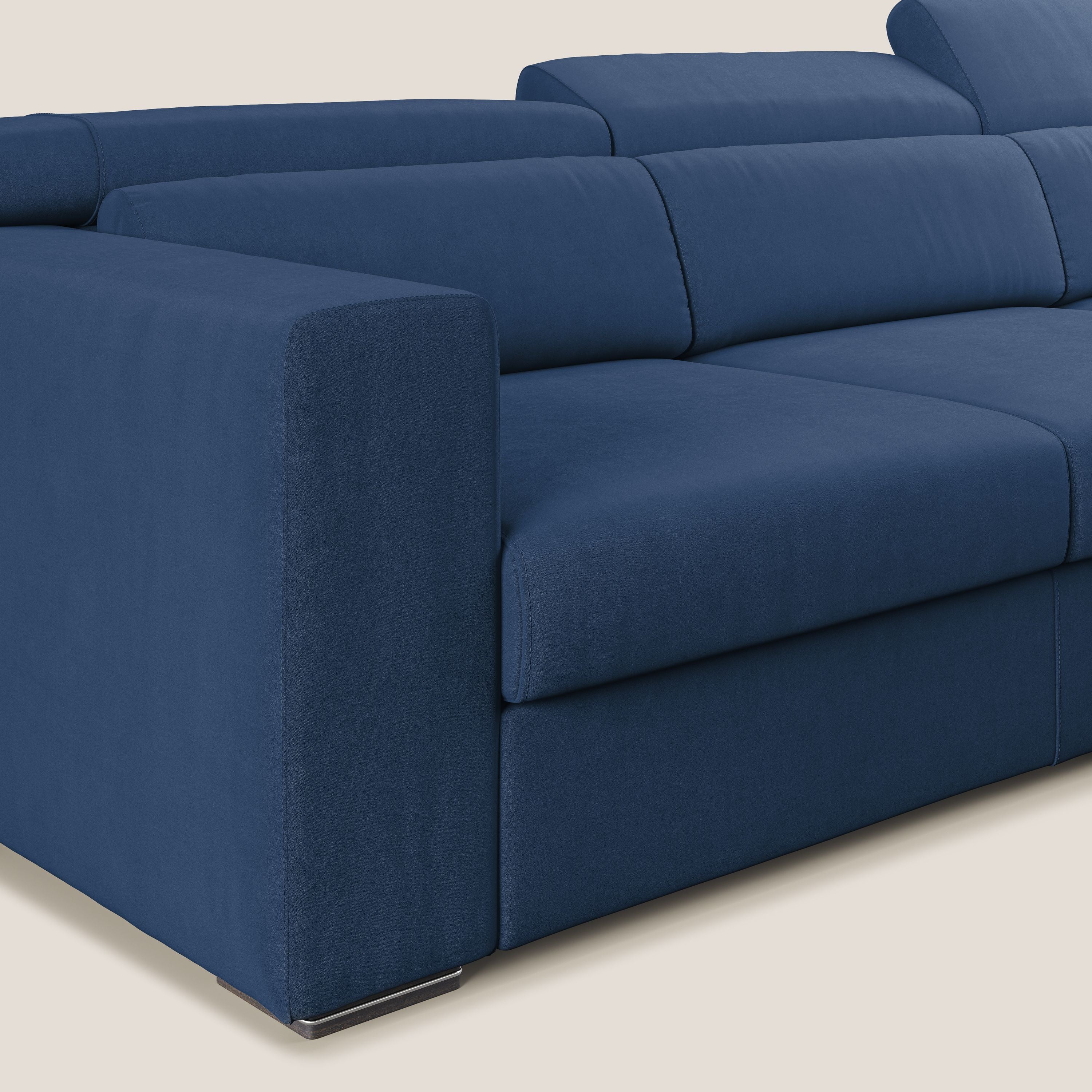 Vegas canapé d'angle avec têtières inclinables en microfibre imperméable T11 bleu - Image 5