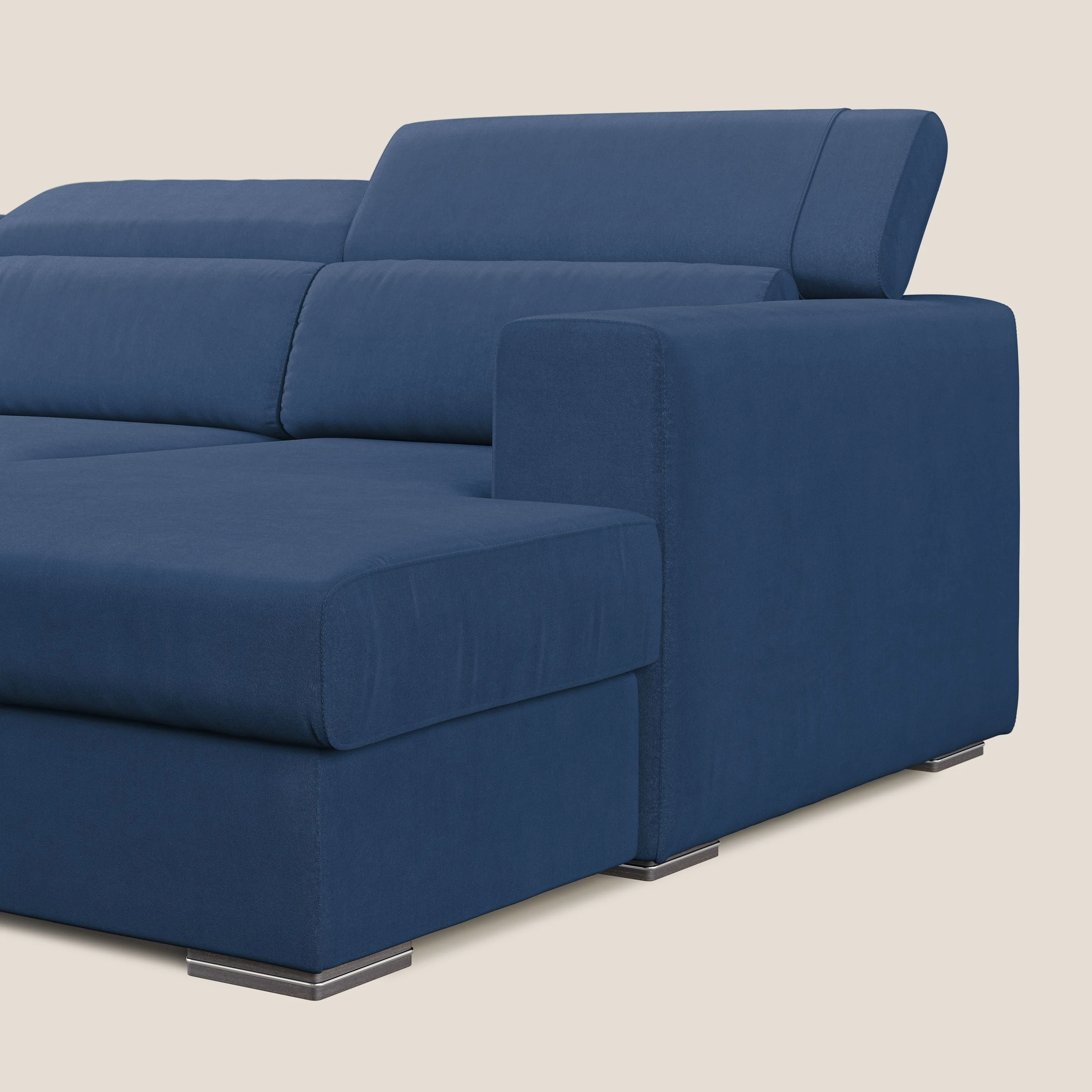 Vegas canapé d'angle avec têtières inclinables en microfibre imperméable T11 bleu - Image 7
