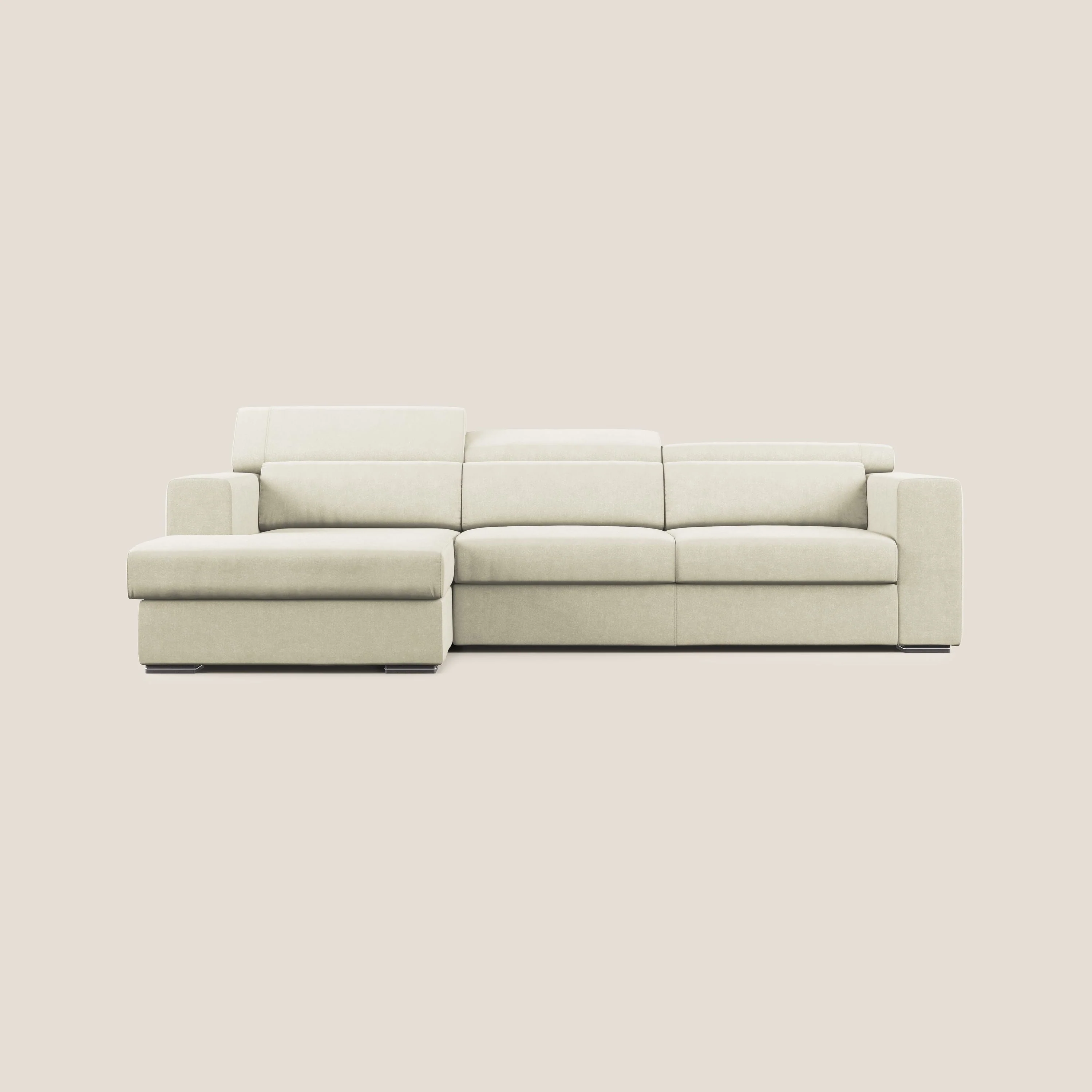 Vegas canapé d'angle avec têtières inclinables en microfibre imperméable T11 crème - Image 8