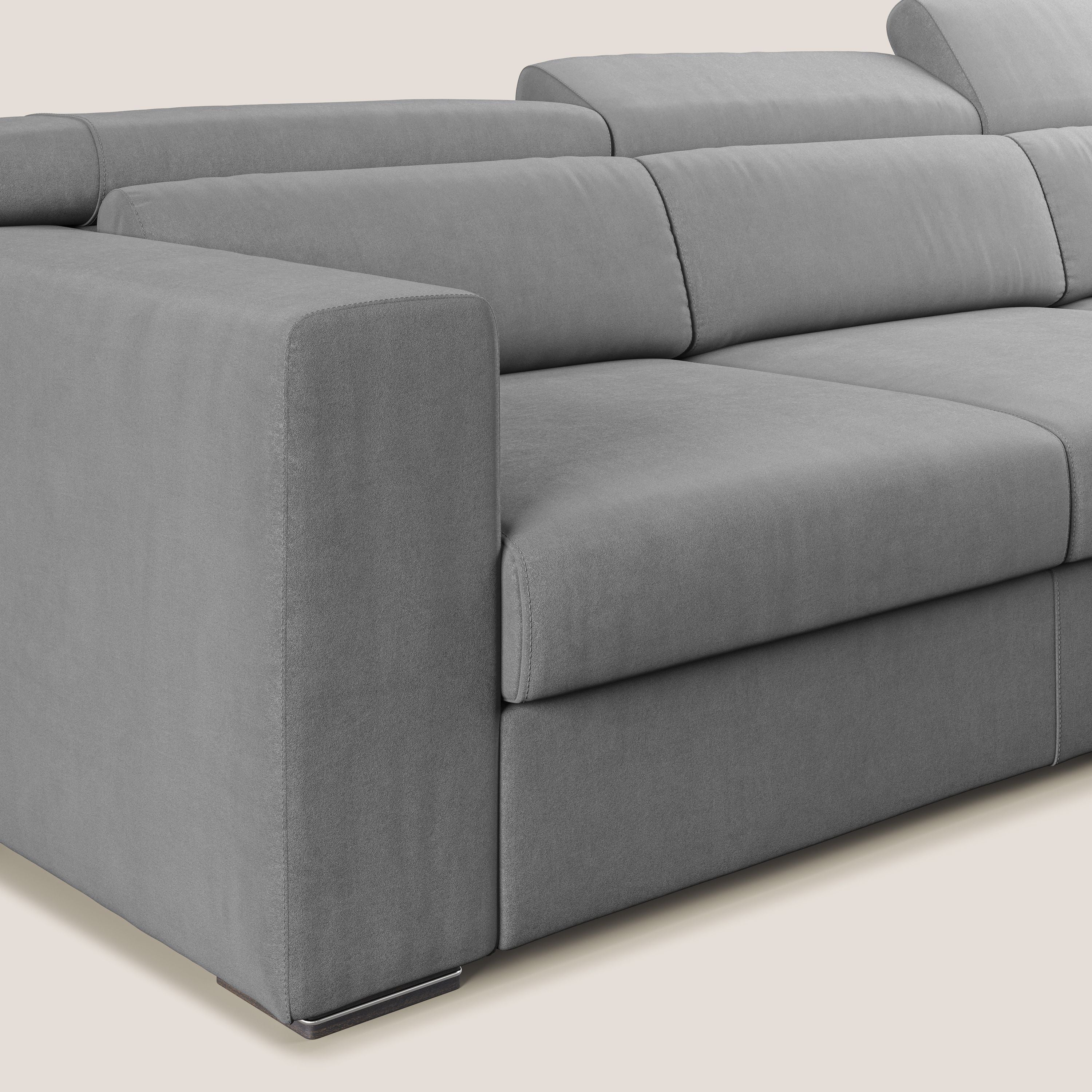 Vegas canapé d'angle avec têtières inclinables en microfibre imperméable T11 gris - Image 5