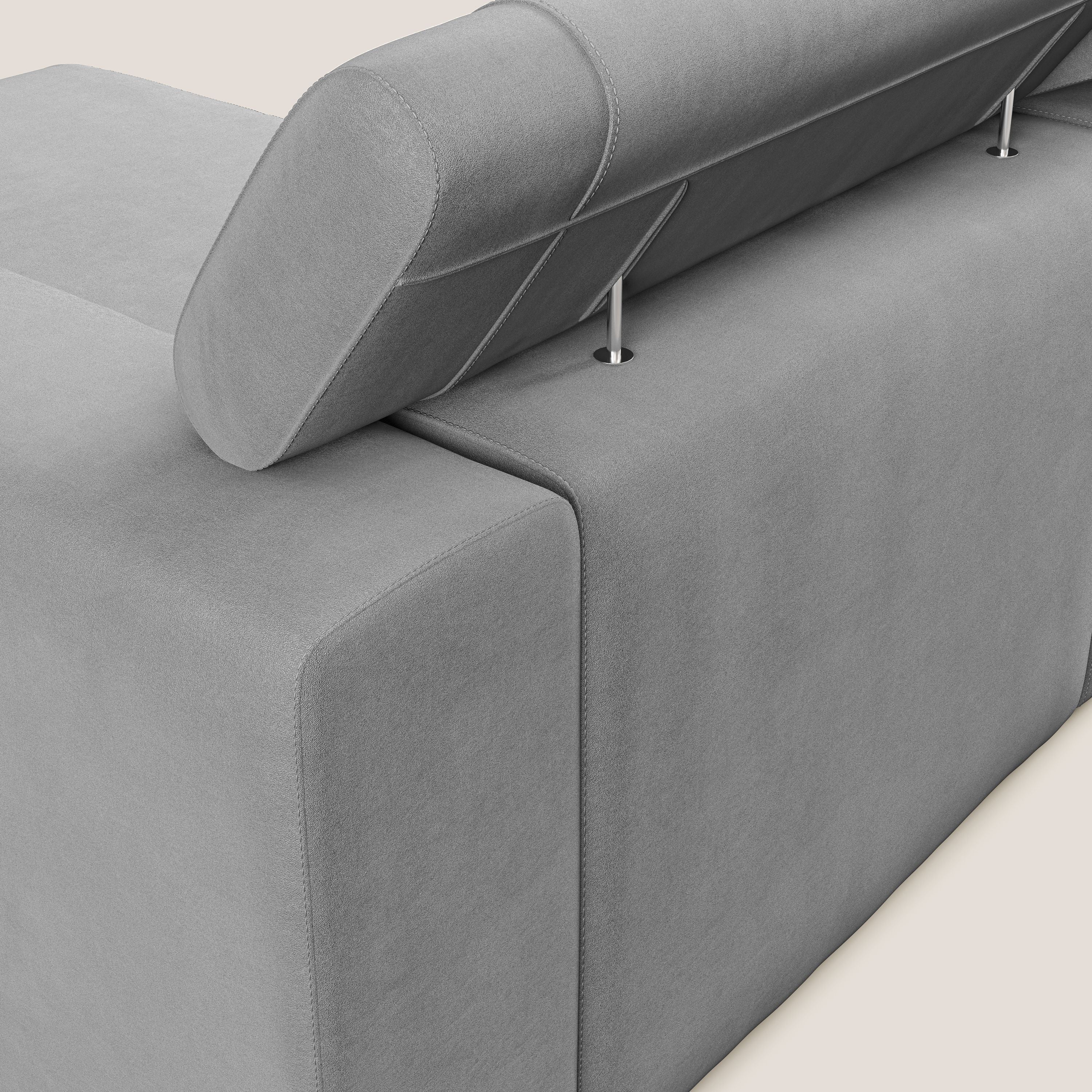 Vegas canapé d'angle avec têtières inclinables en microfibre imperméable T11 gris - Image 6