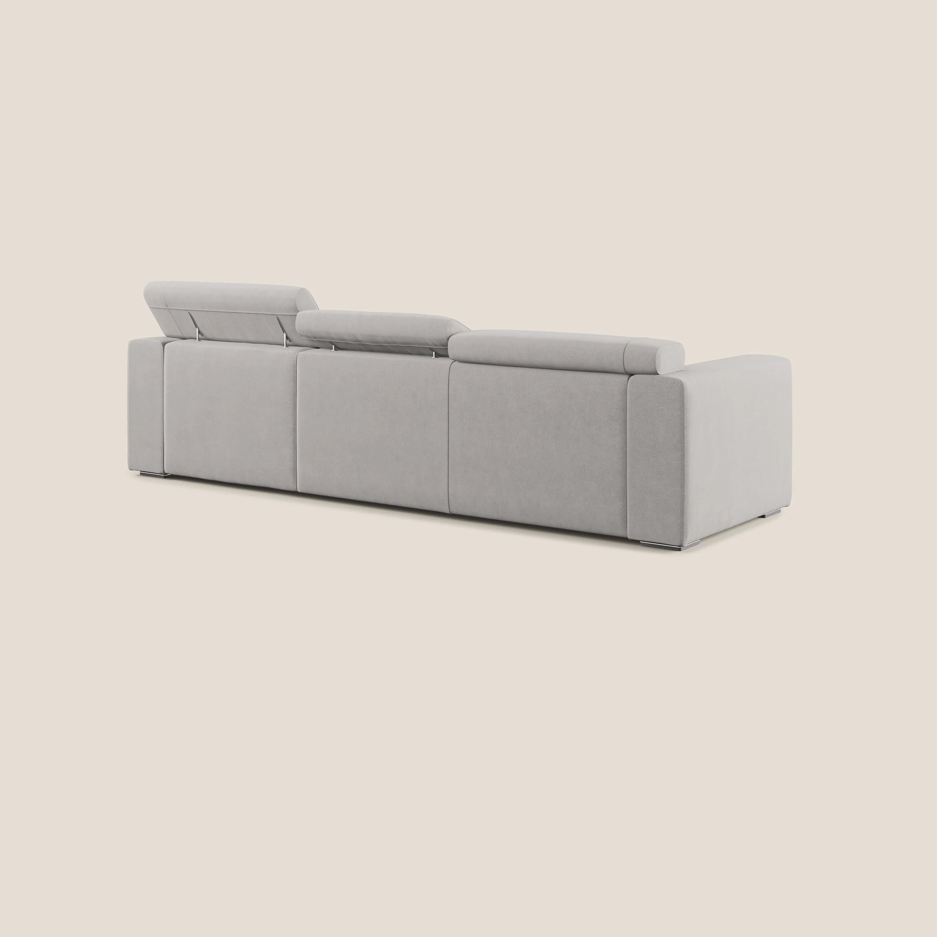 Vegas canapé d'angle avec têtières inclinables en microfibre imperméable T11 gris clair - Image 4