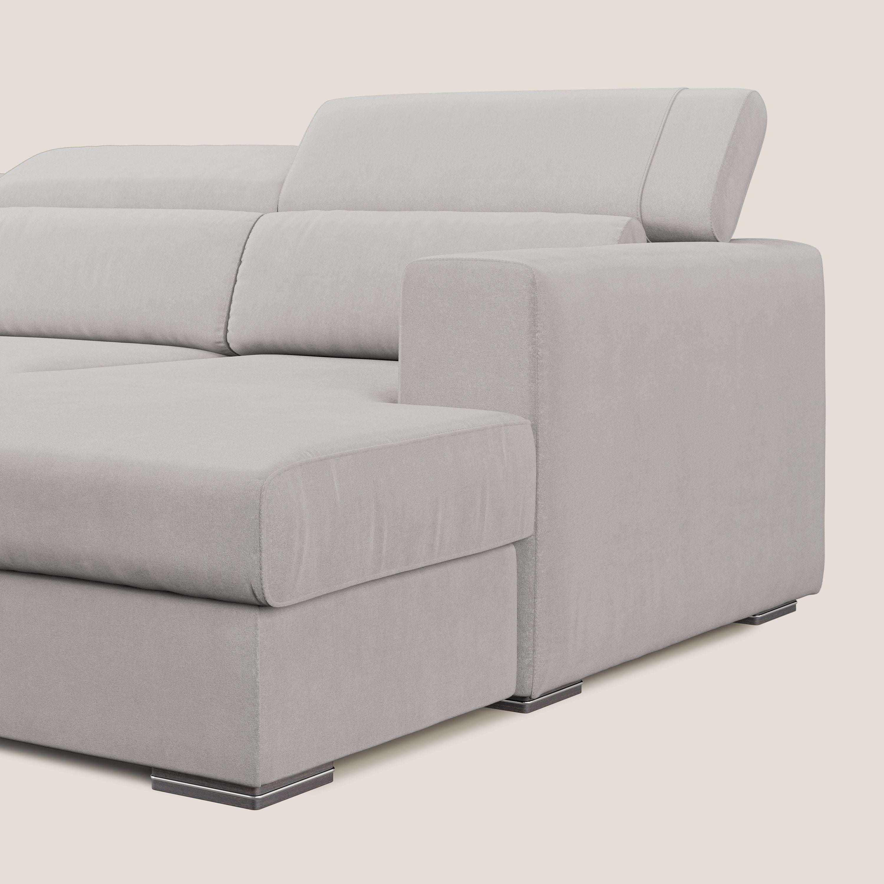 Vegas canapé d'angle avec têtières inclinables en microfibre imperméable T11 gris clair - Image 7
