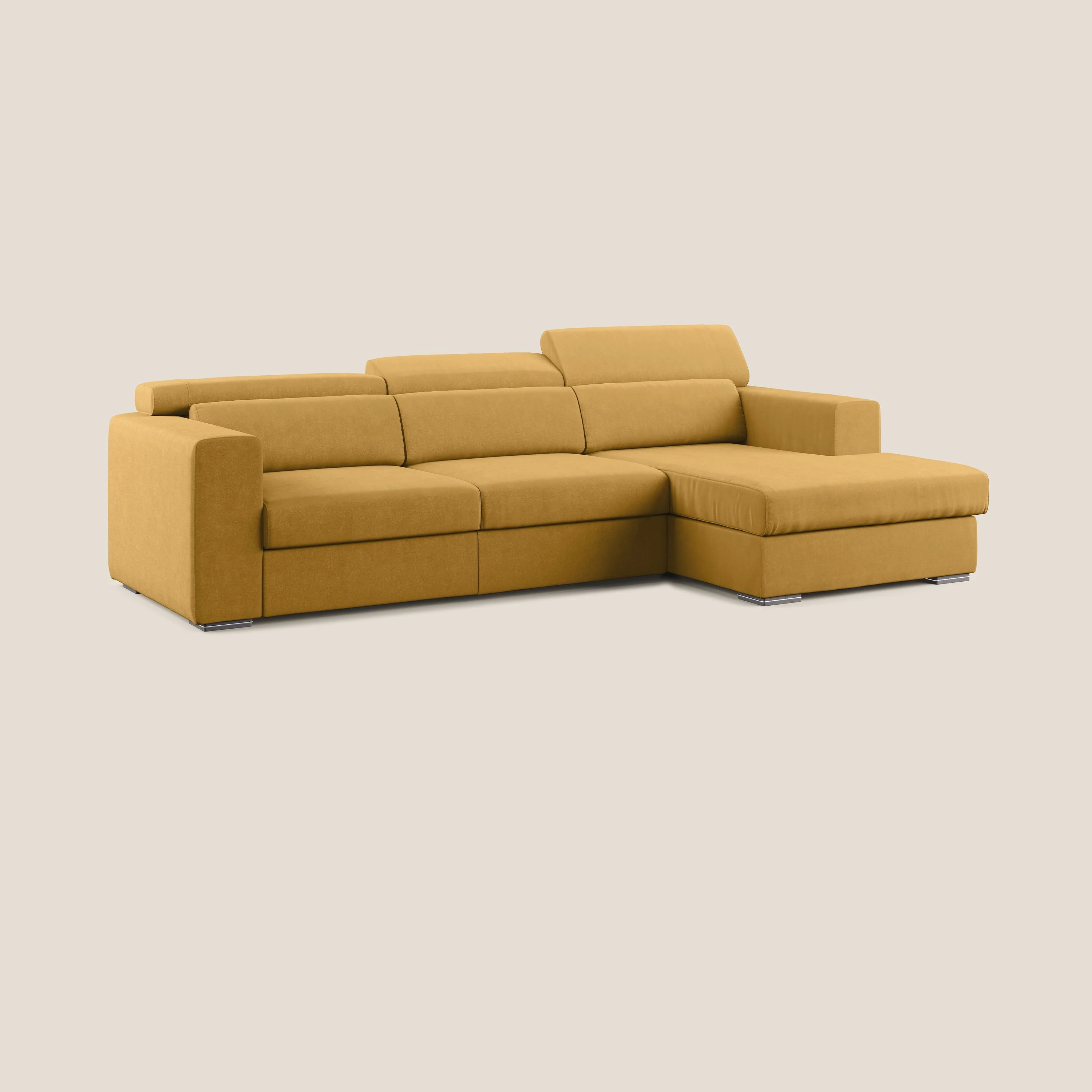 Vegas canapé d'angle avec têtières inclinables en microfibre imperméable T11 jaune - Image 2