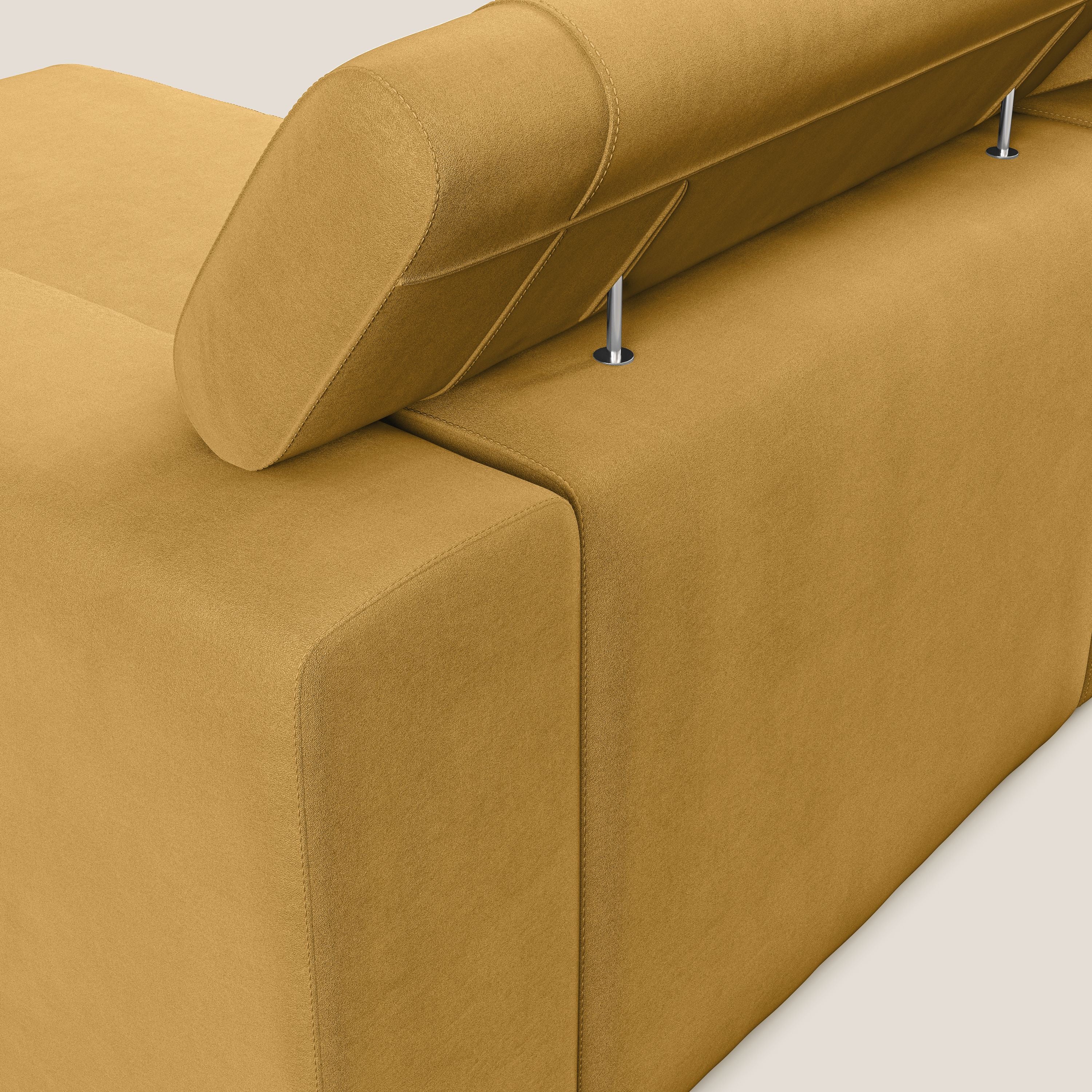 Vegas canapé d'angle avec têtières inclinables en microfibre imperméable T11 jaune - Image 6