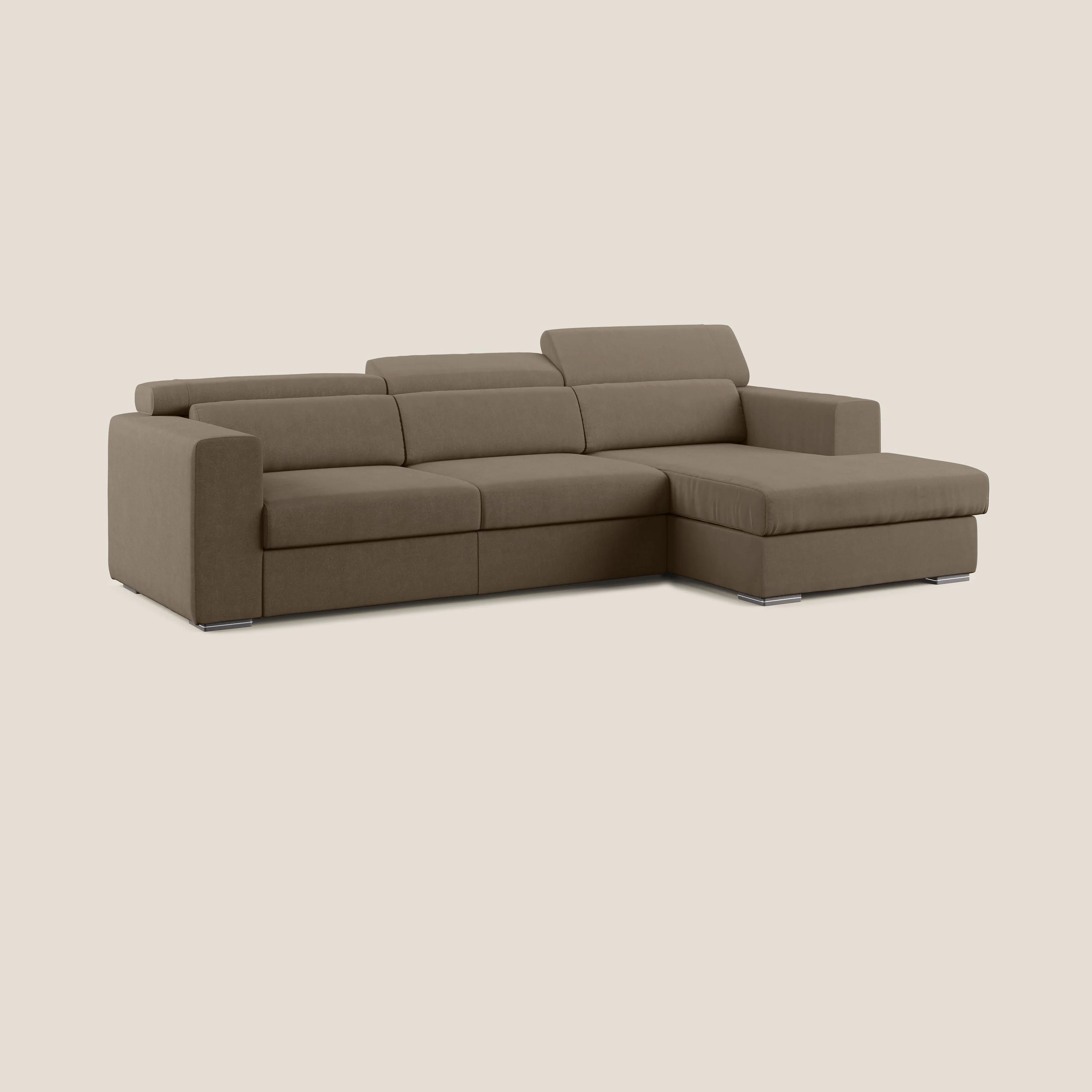 Vegas canapé d'angle avec têtières inclinables en microfibre imperméable T11 marron - Image 2