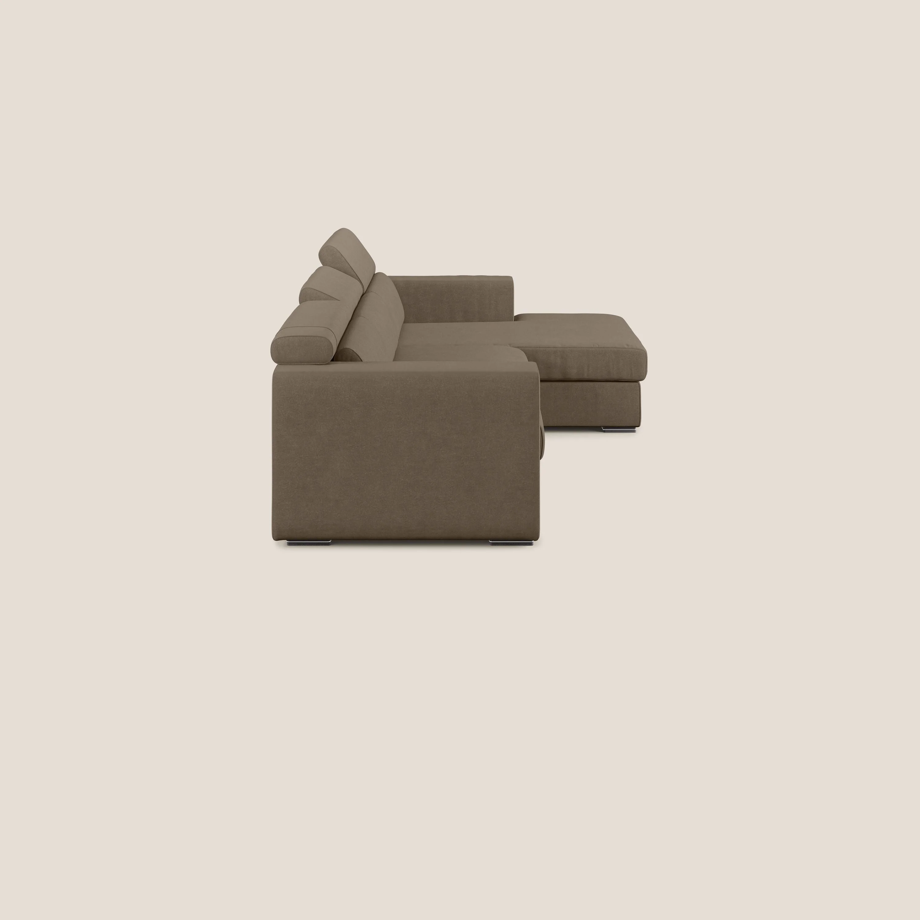 Vegas canapé d'angle avec têtières inclinables en microfibre imperméable T11 marron - Image 3
