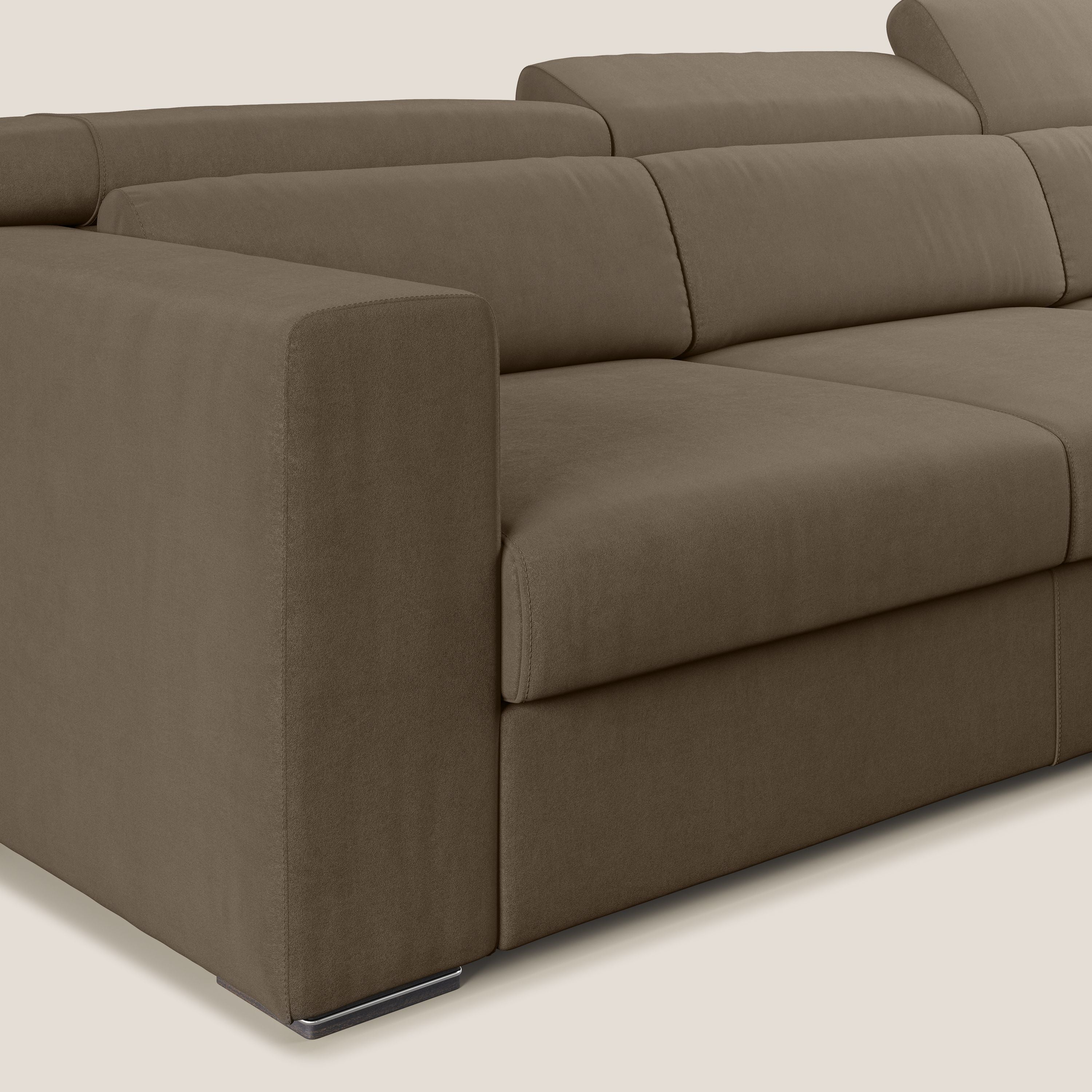 Vegas canapé d'angle avec têtières inclinables en microfibre imperméable T11 marron - Image 5
