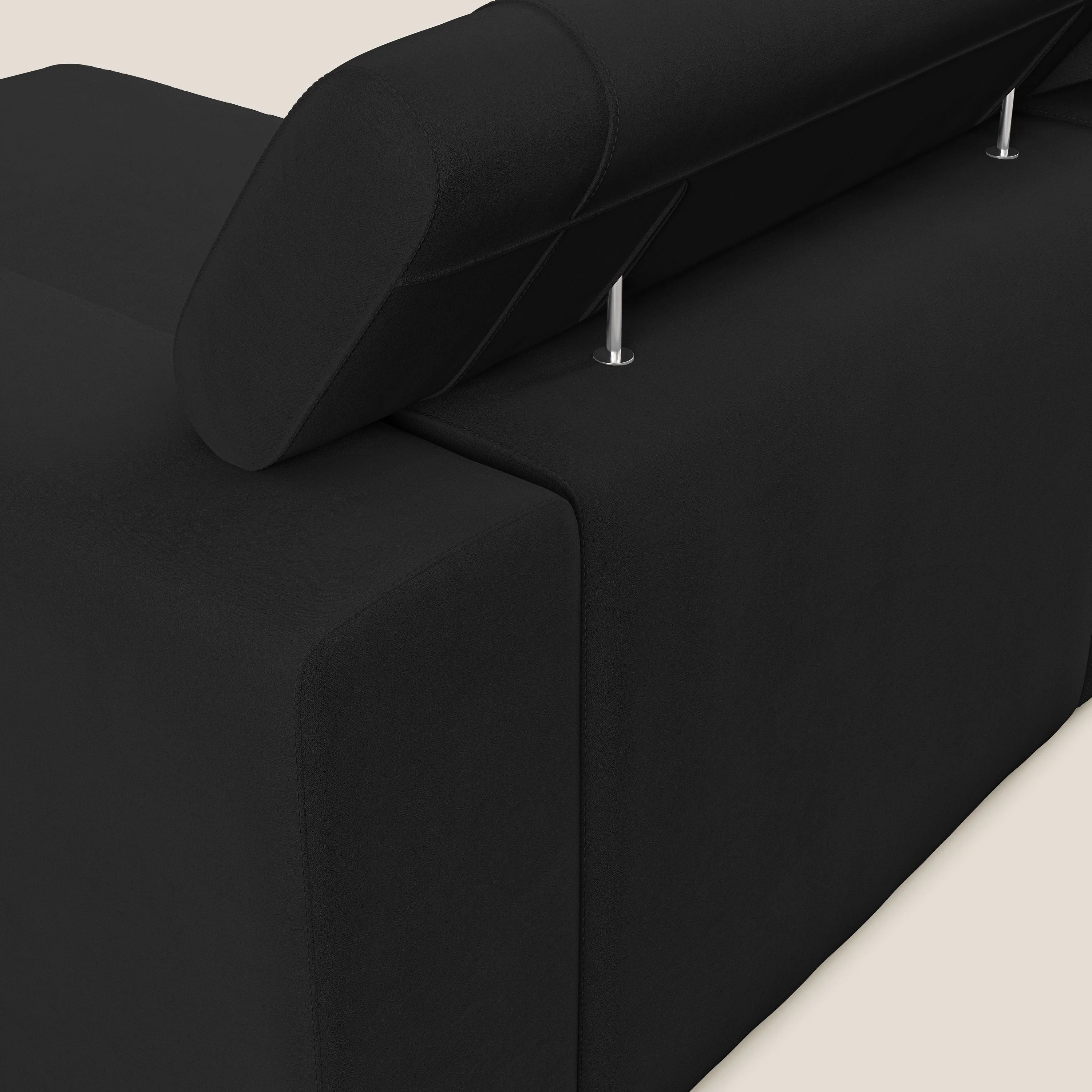Vegas canapé d'angle avec têtières inclinables en microfibre imperméable T11 noir - Image 6