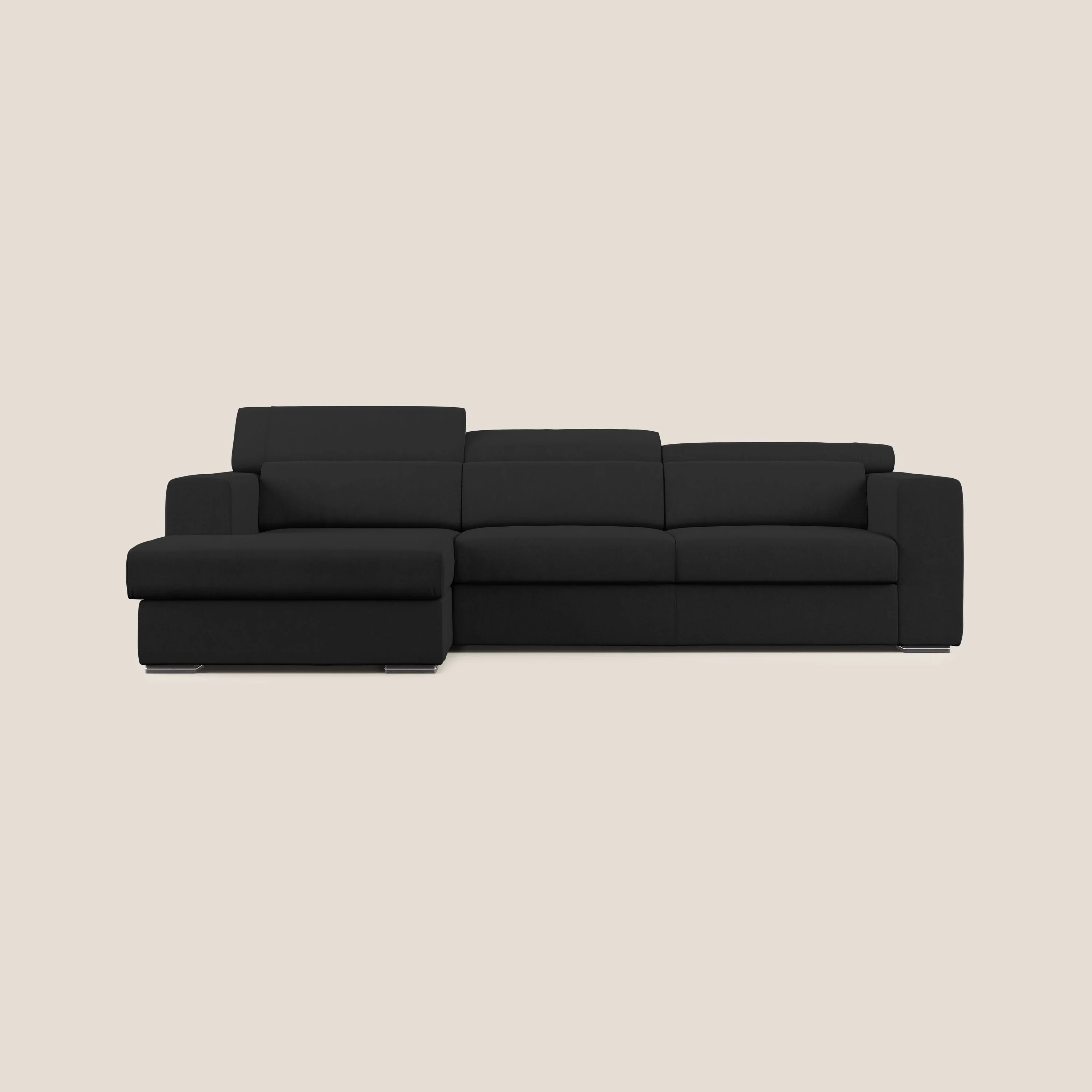 Vegas canapé d'angle avec têtières inclinables en microfibre imperméable T11 noir - Image 8