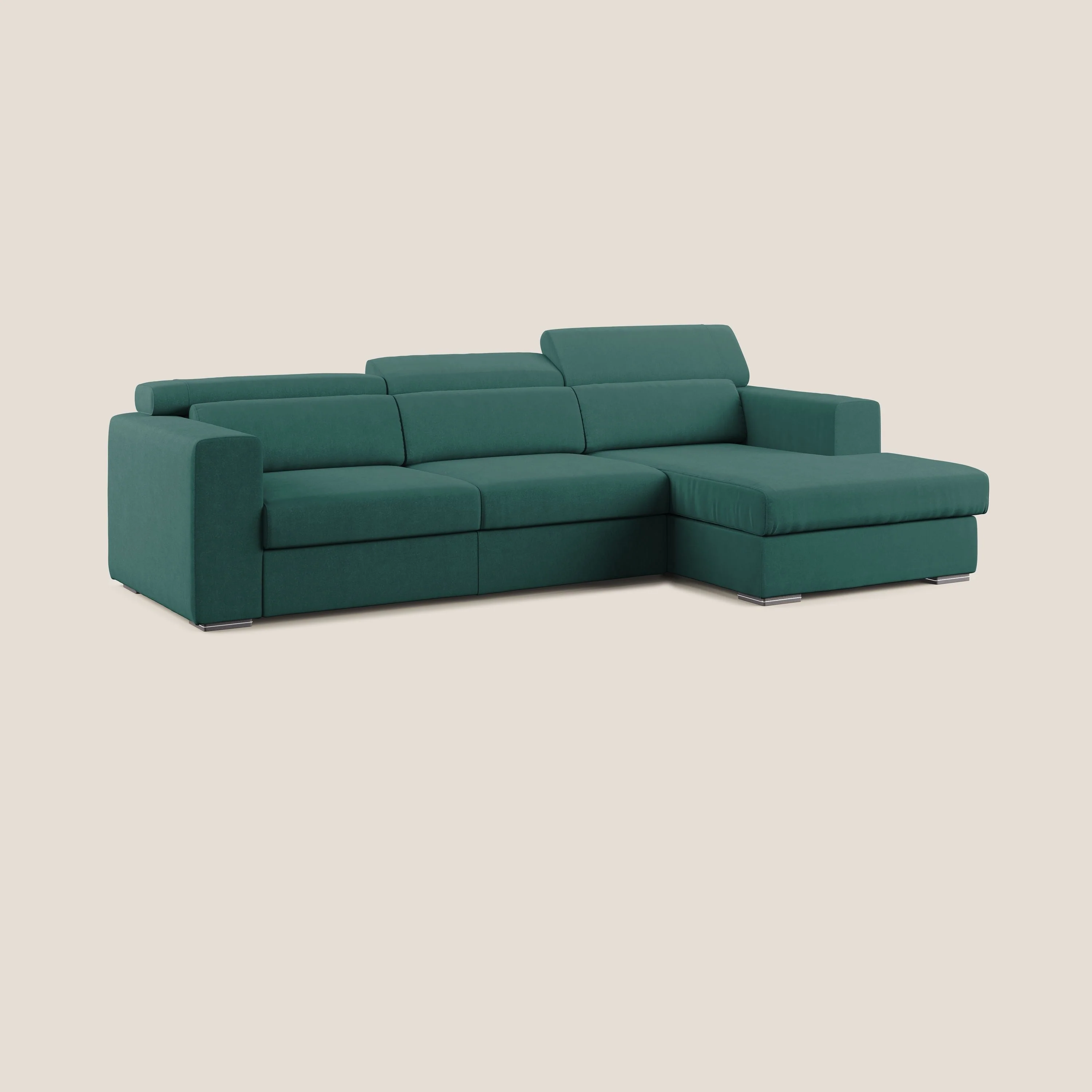 Vegas canapé d'angle avec têtières inclinables en microfibre imperméable T11 bleu canard - Image 2