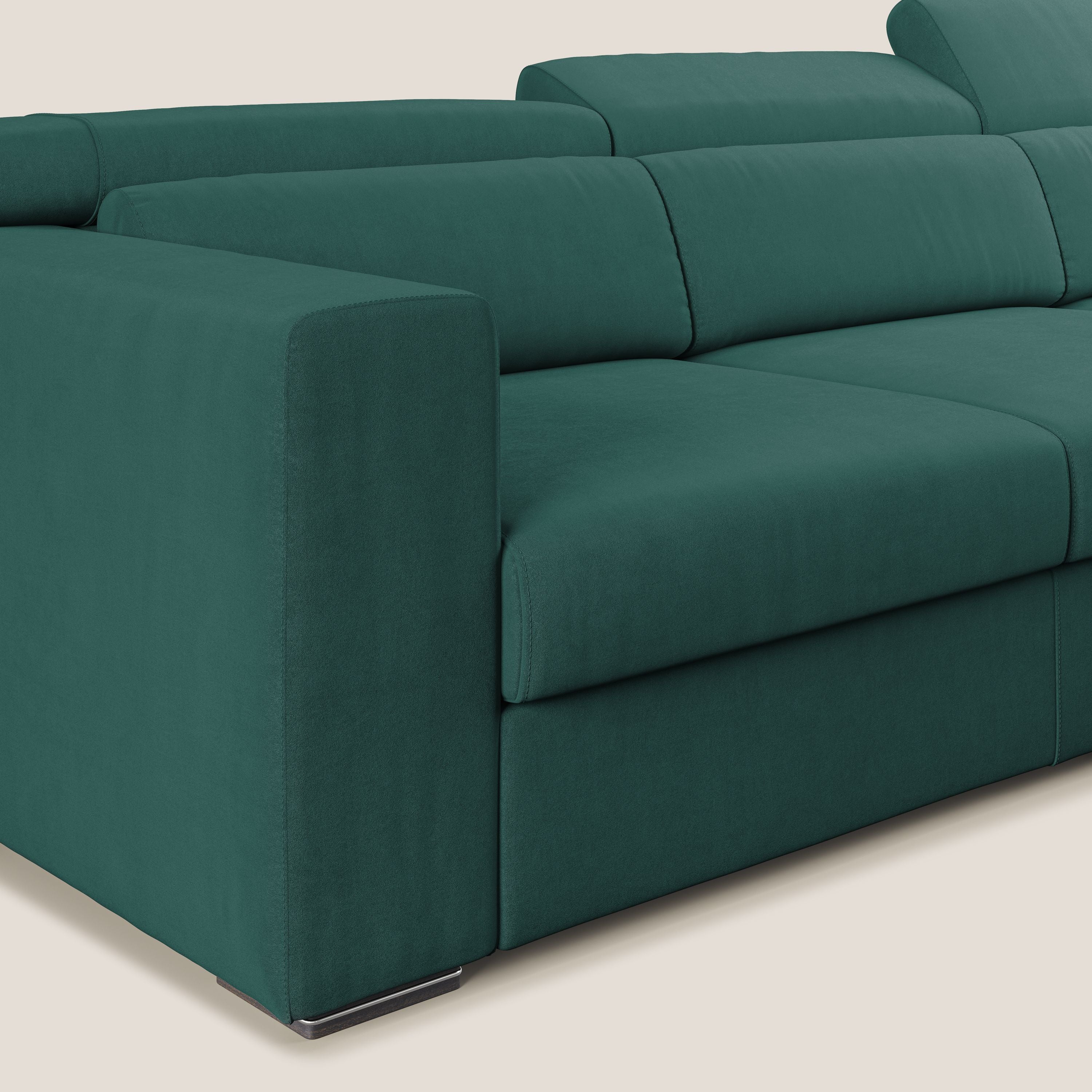 Vegas canapé d'angle avec têtières inclinables en microfibre imperméable T11 bleu canard - Image 5