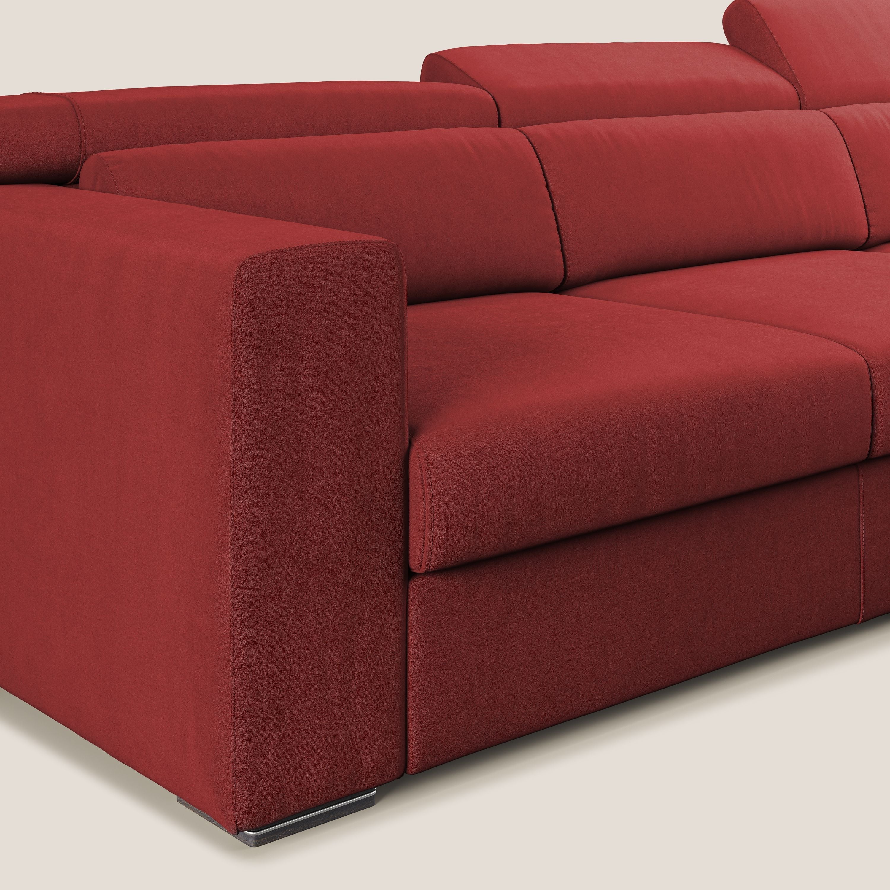 Vegas canapé d'angle avec têtières inclinables en microfibre imperméable T11 rouge - Image 5
