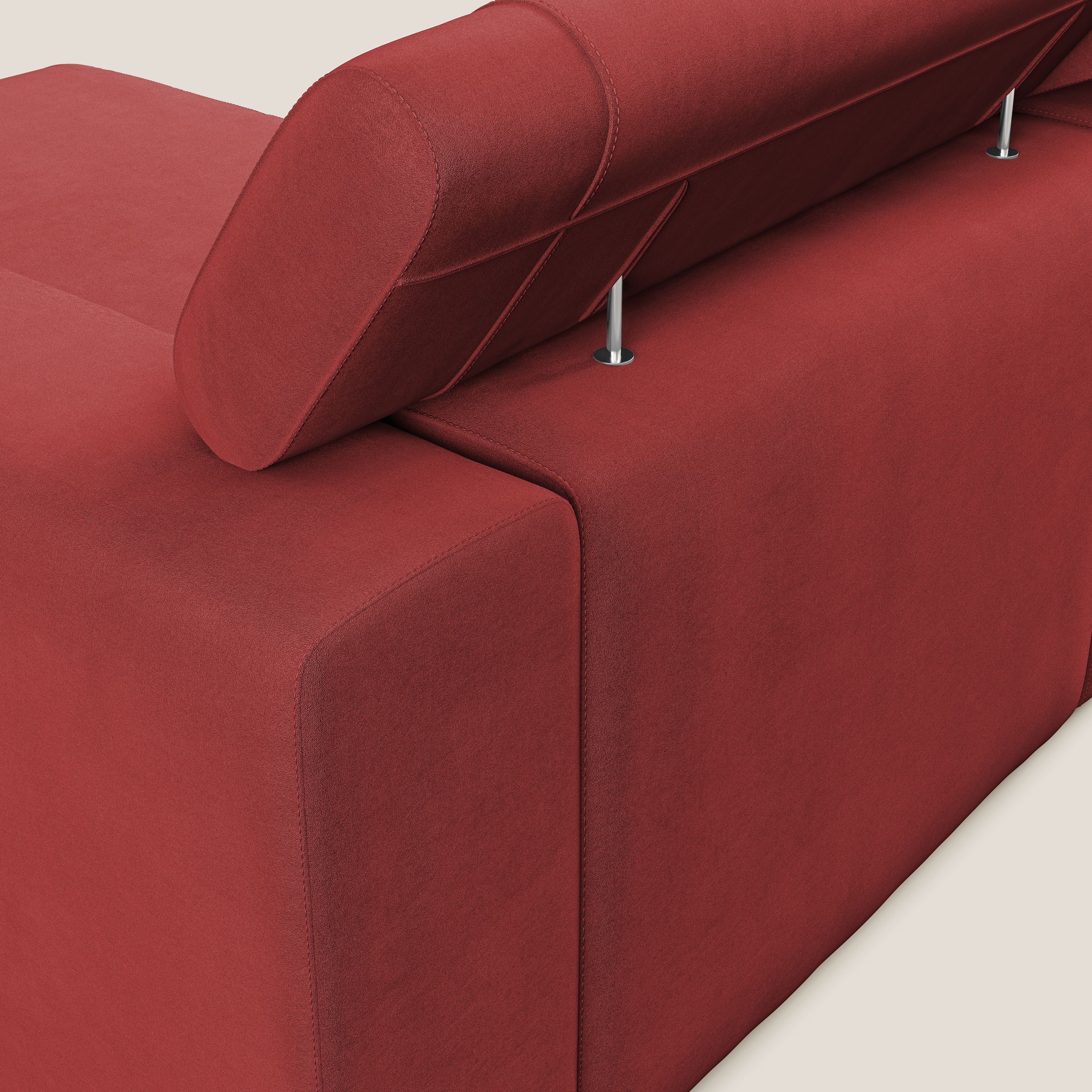 Vegas canapé d'angle avec têtières inclinables en microfibre imperméable T11 rouge - Image 6