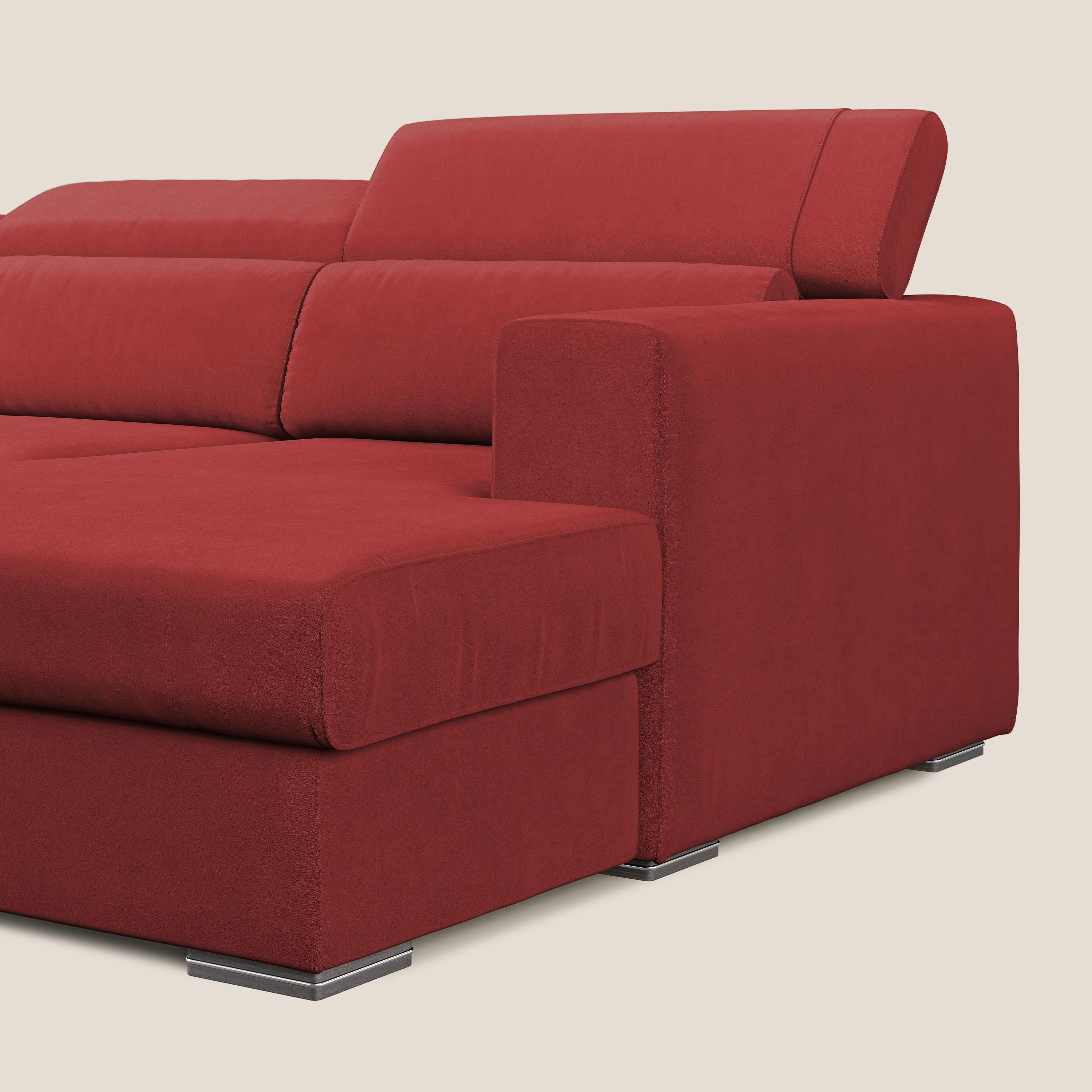 Vegas canapé d'angle avec têtières inclinables en microfibre imperméable T11 rouge - Image 7